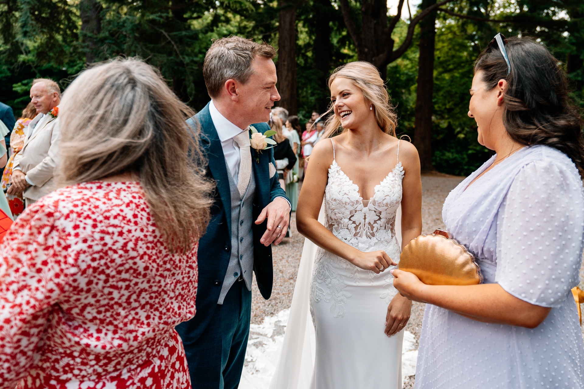 Wedding ceremony held at a historic church near Powerscourt House in Wicklow.