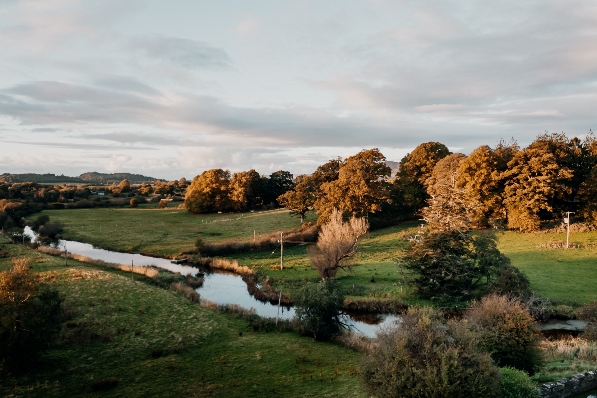 A river running through a field
