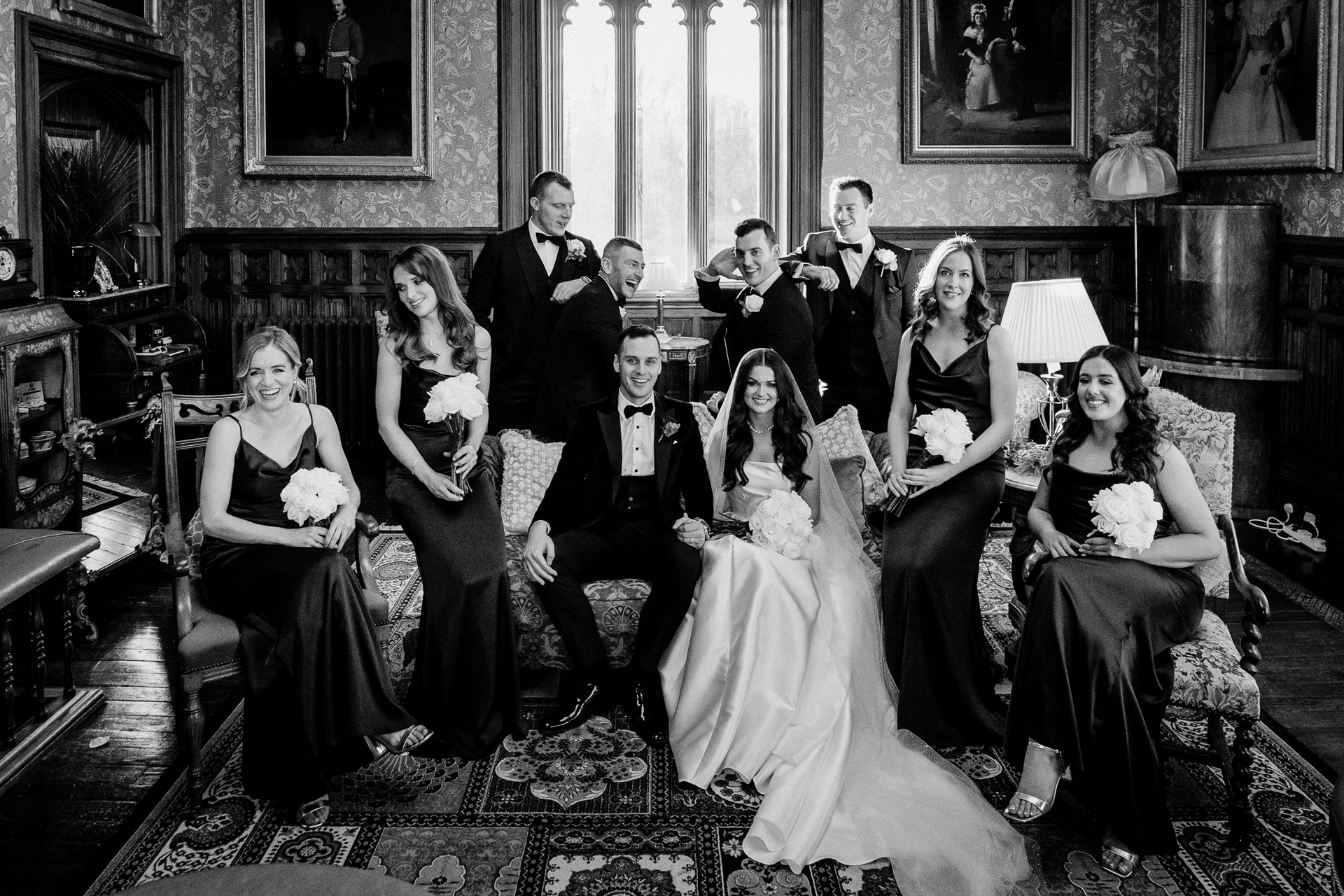 A group of people sitting in chairs