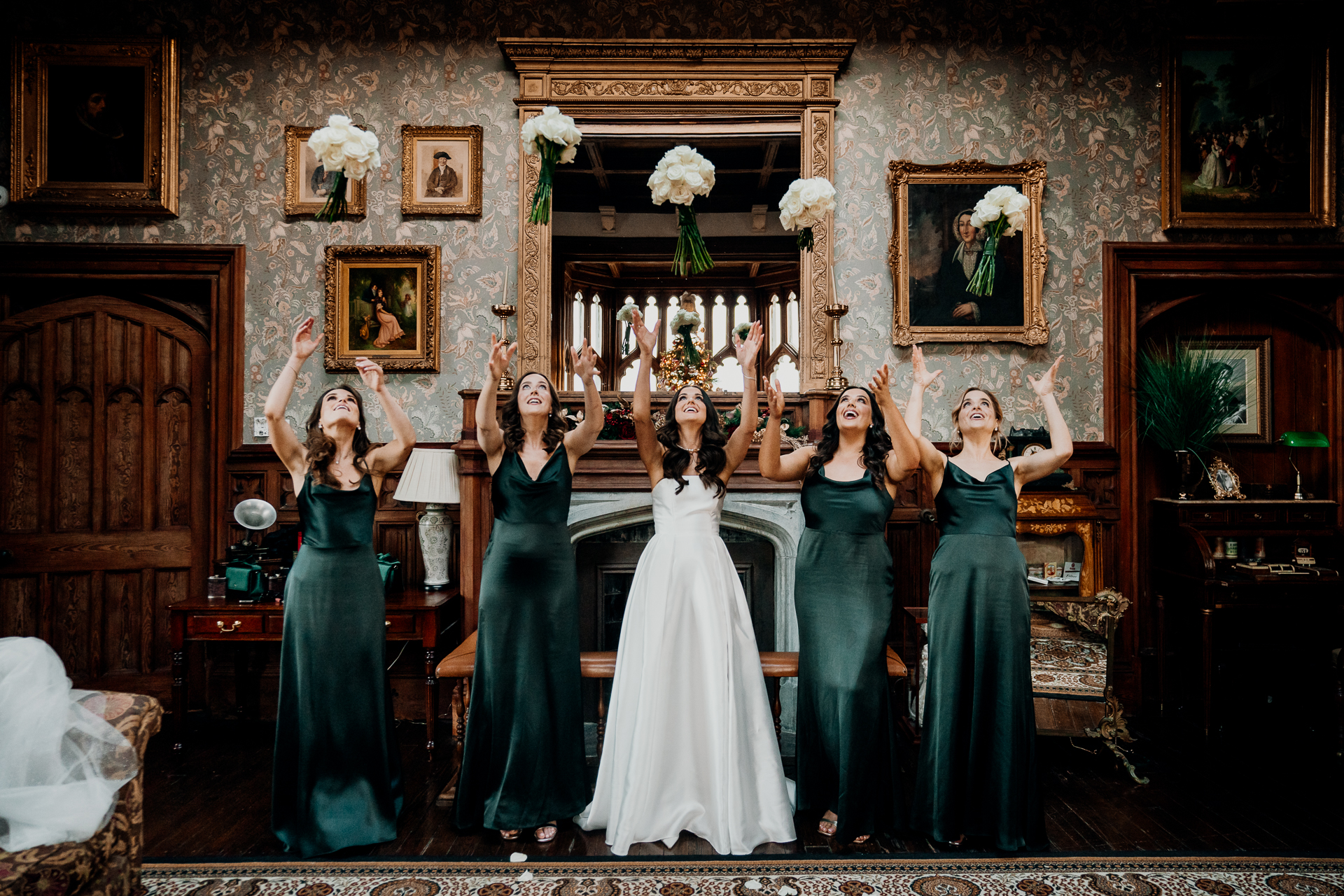 A group of women in dresses