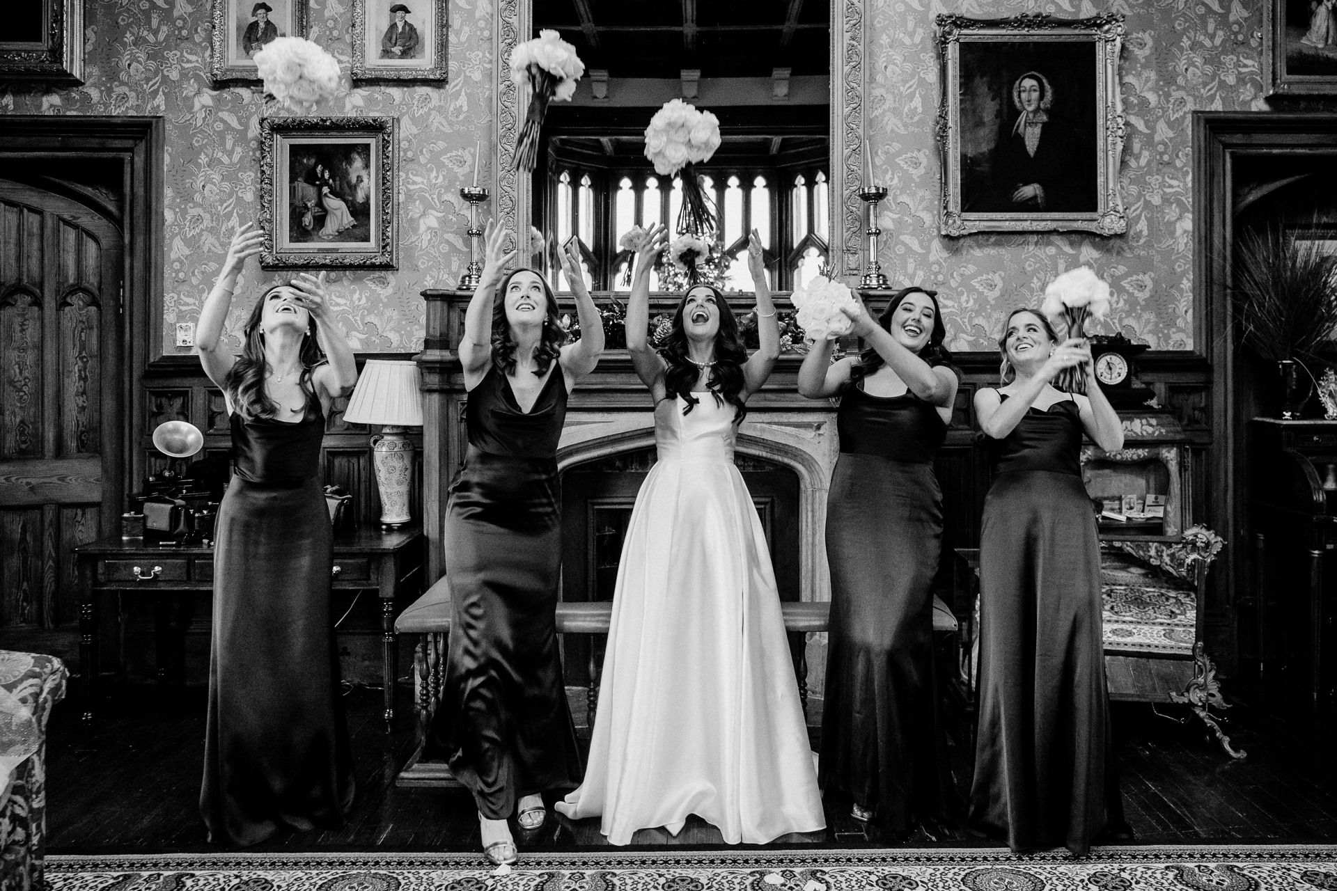 A group of women in dresses