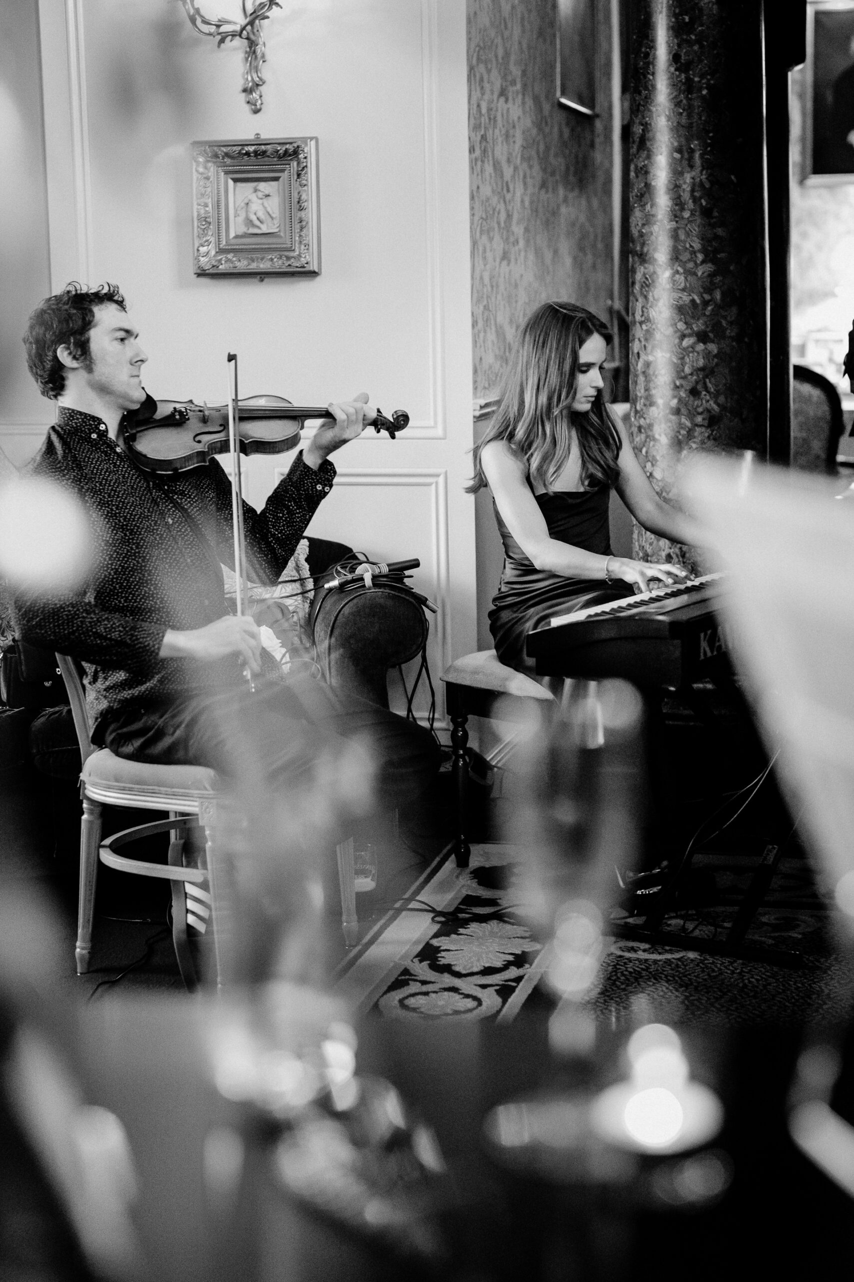 A group of people playing instruments