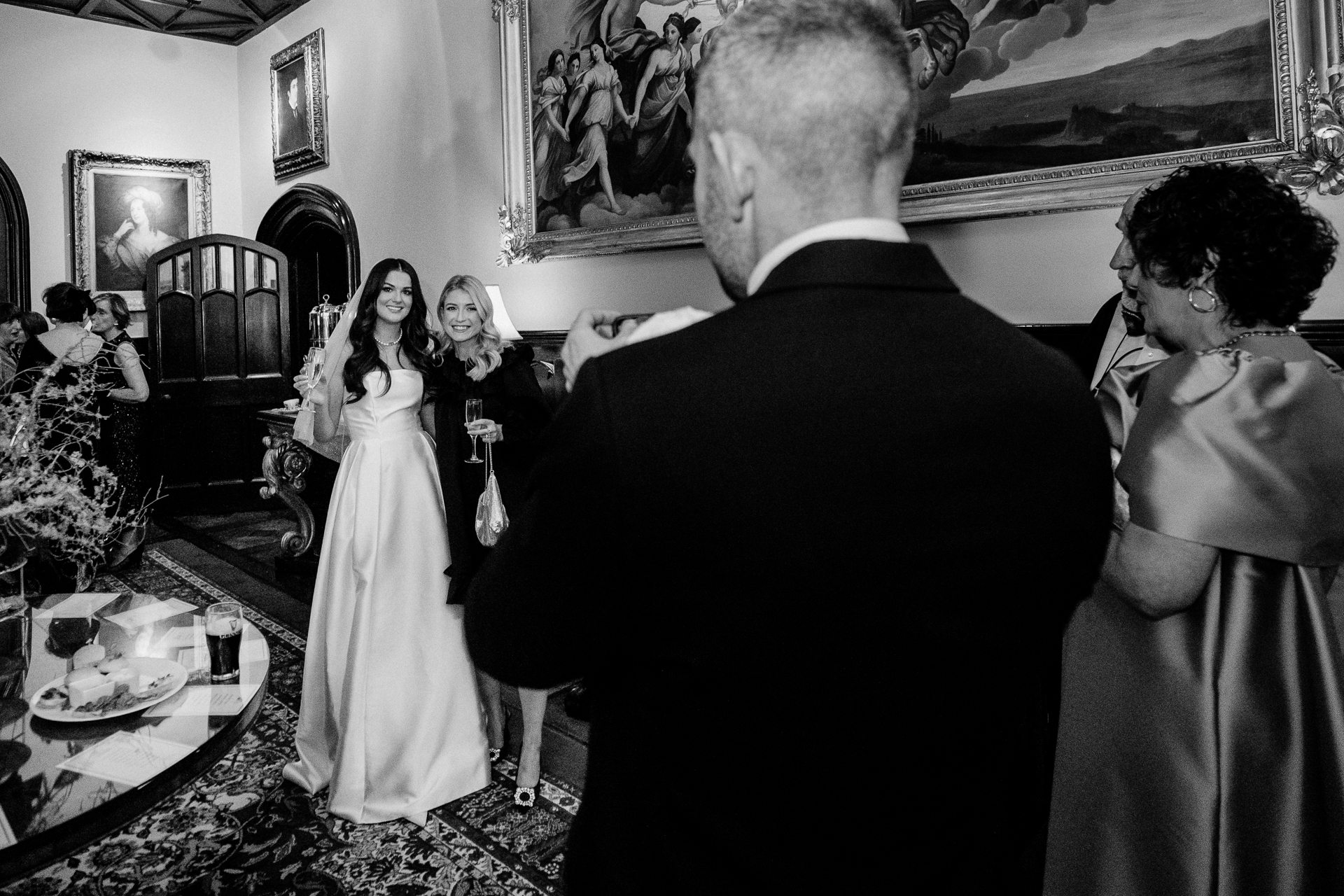 A bride and groom at a wedding