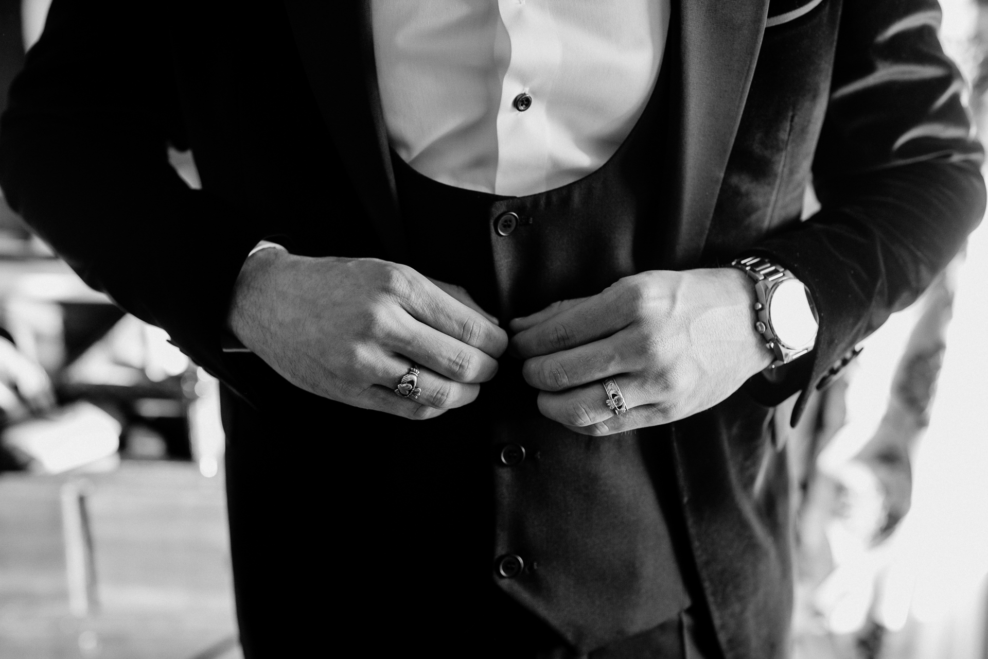 A man and woman holding hands
