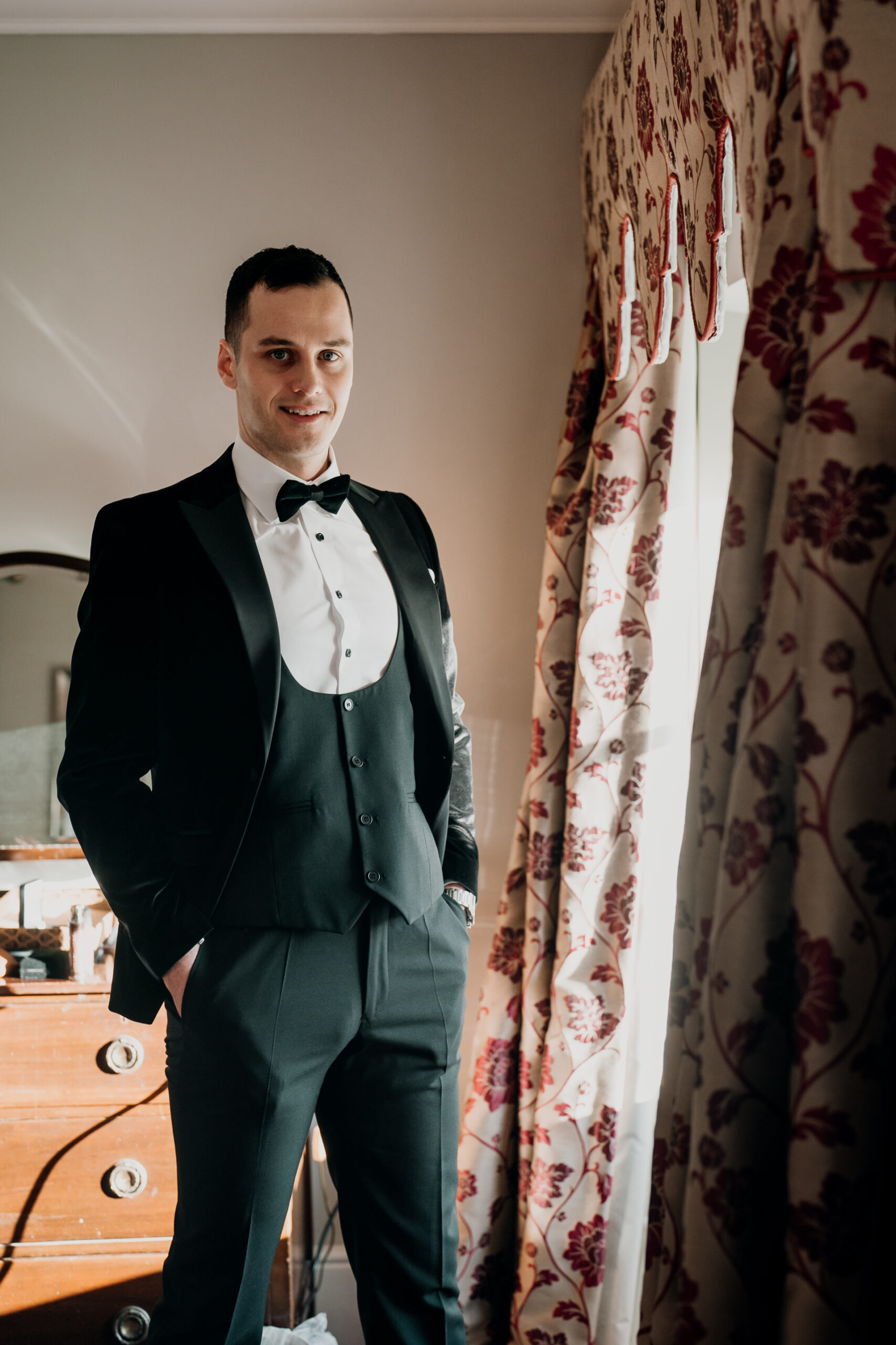 A man in a tuxedo