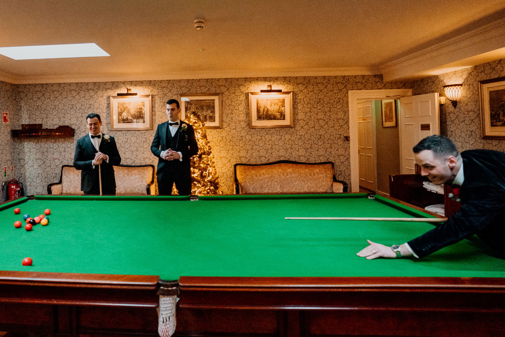 A person playing pool