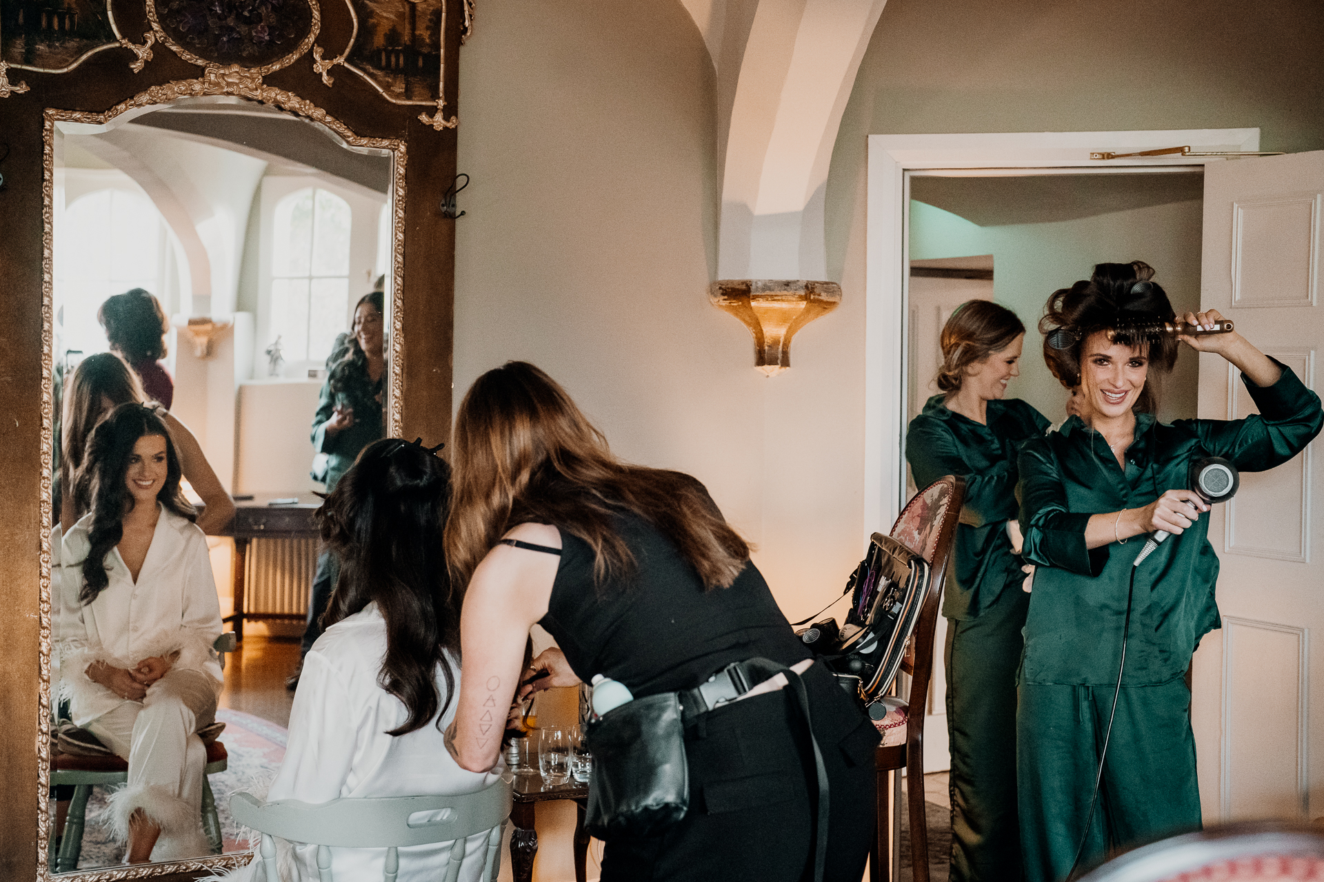 A group of people in a room