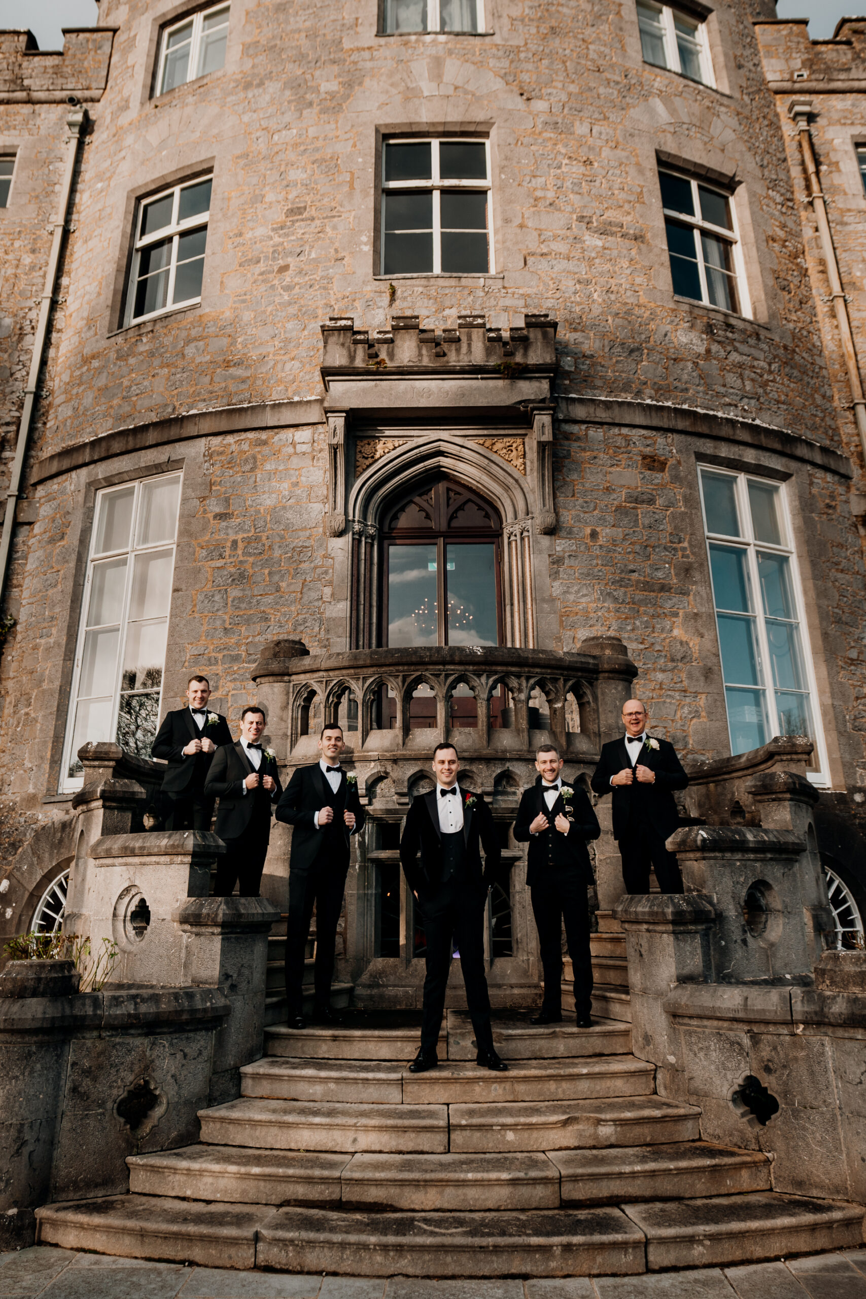 Groom preparations at Markree Castle, captured by a Dublin Wedding Photographer. A moment of reflection and anticipation before the ceremony, highlighting a candid and documentary approach to wedding photography