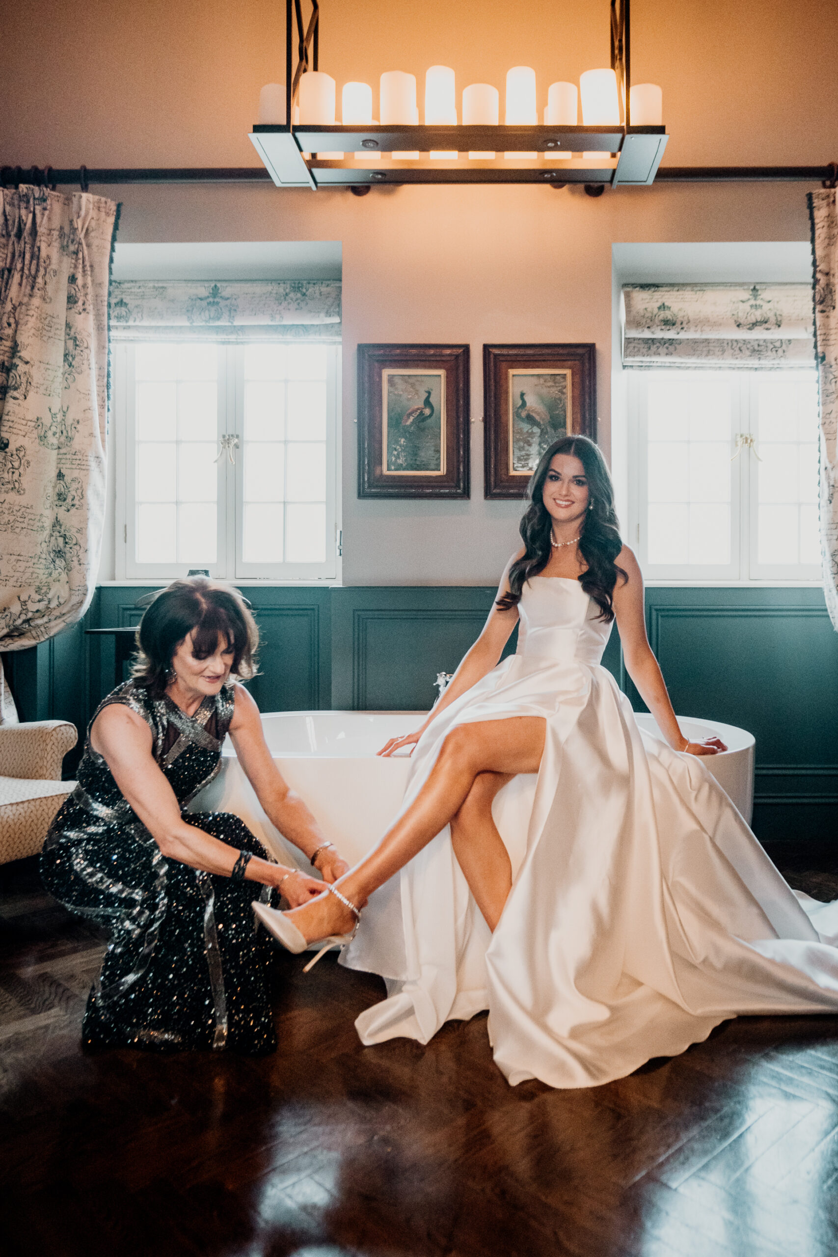 Authentic and elegant bride preparations captured by a Dublin Wedding Photographer at Markree Castle. This moment reflects the excitement and anticipation of a beautiful wedding day in Ireland. Specializing in Destination Wedding Photography and Documentary Wedding Photography