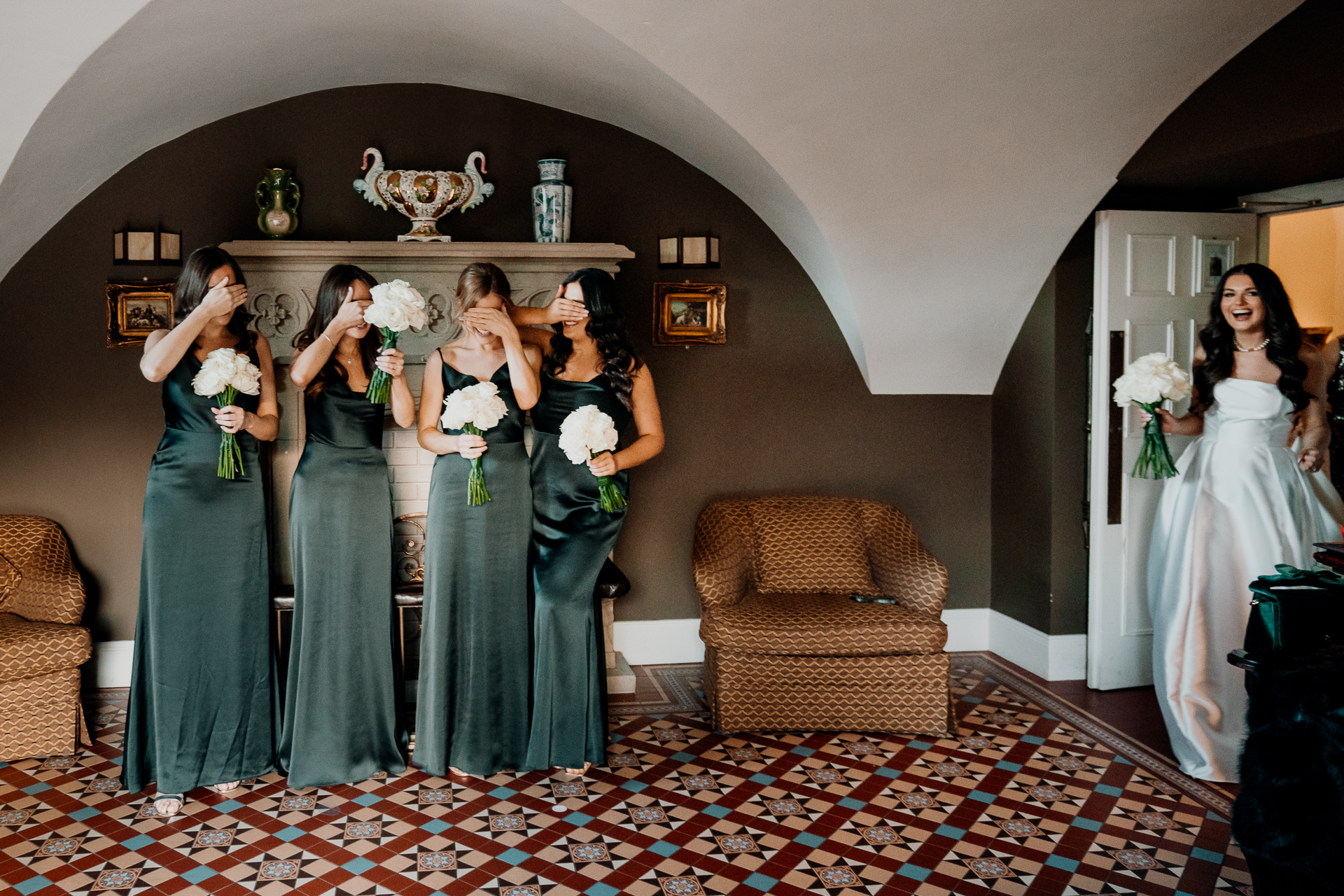 A group of women in dresses