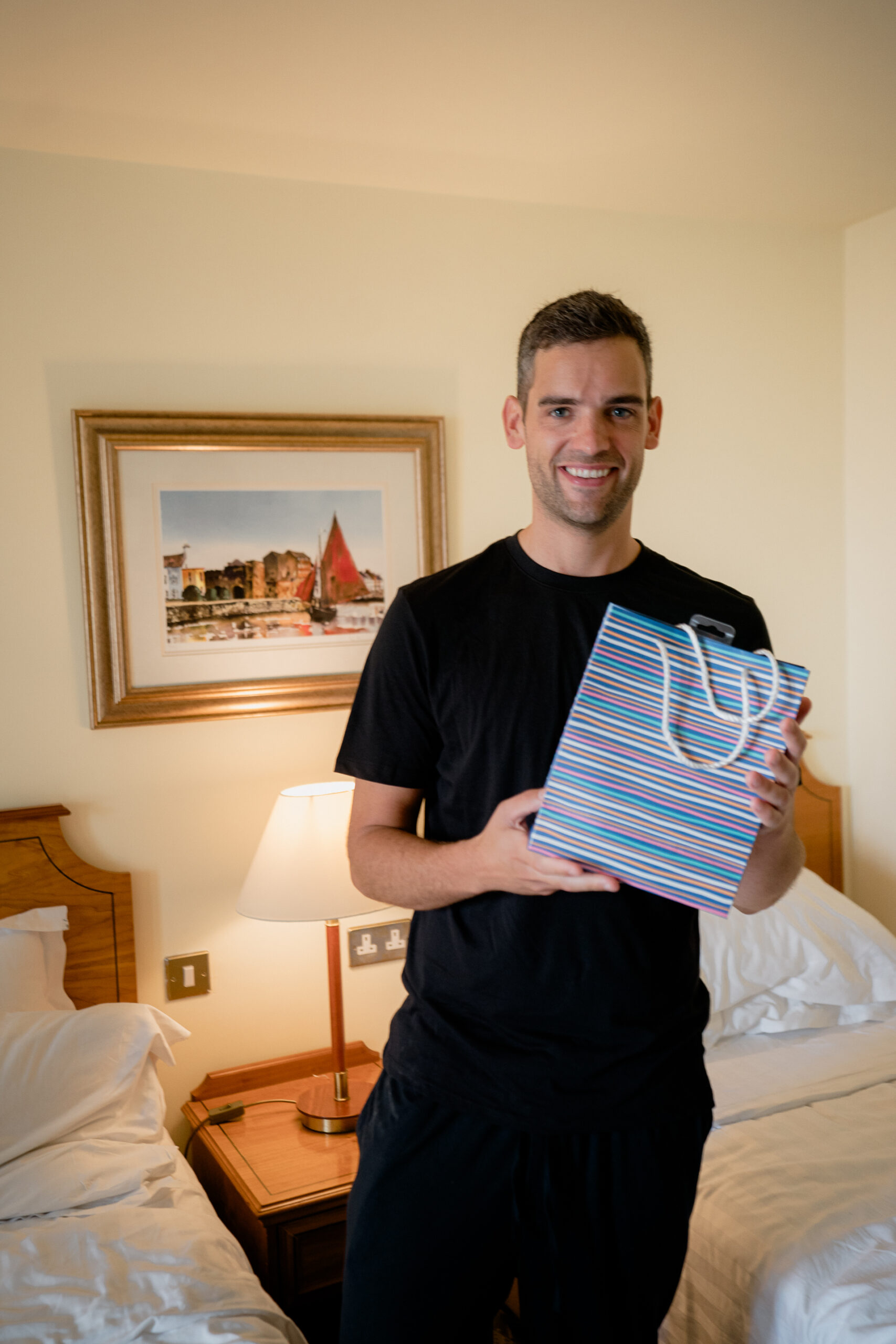 A man holding a book