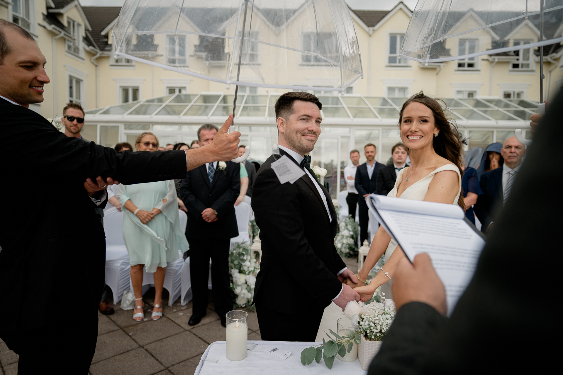 A group of people at a wedding