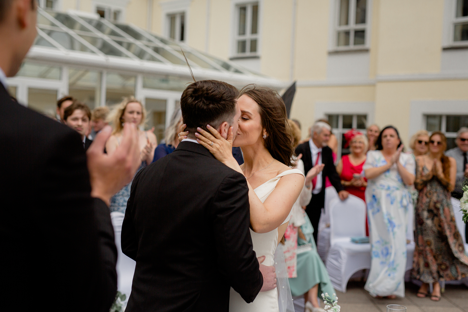 A man and woman kissing