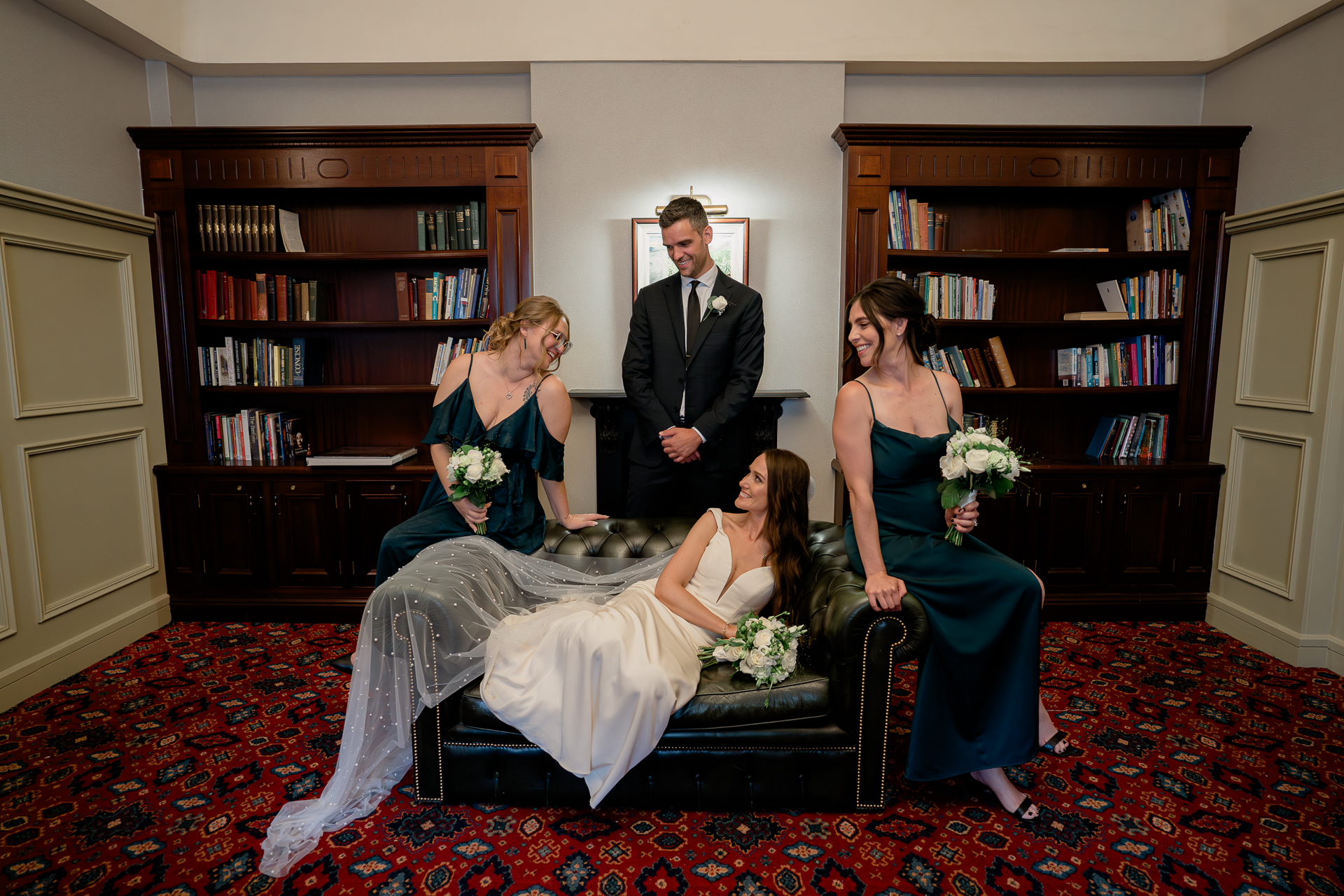 A group of people sitting on a couch