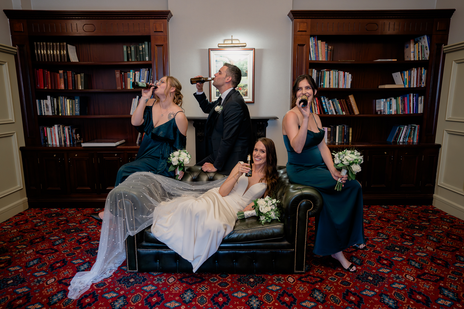 A group of people sitting on a couch