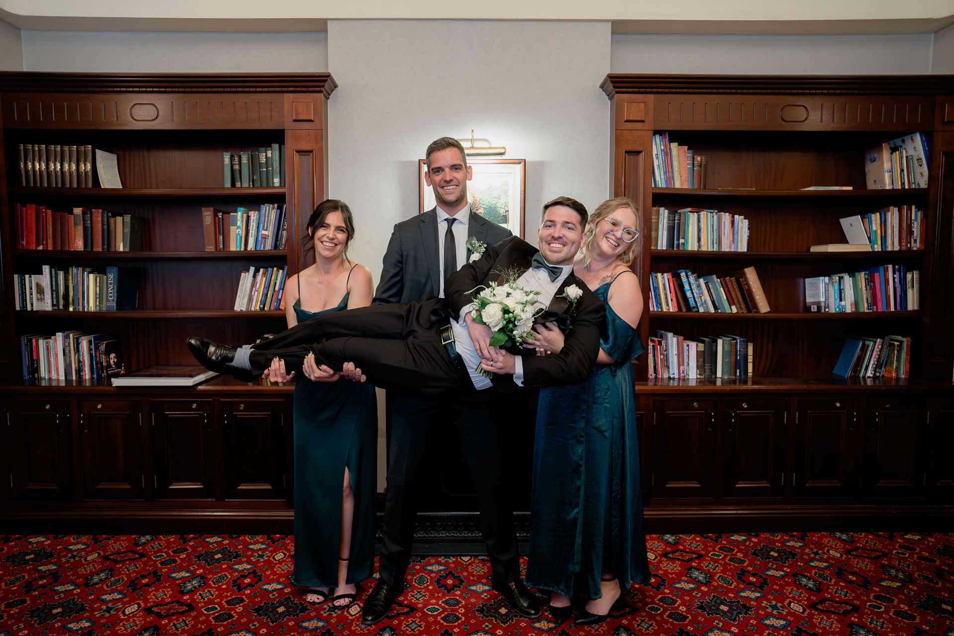 A group of people posing for a photo