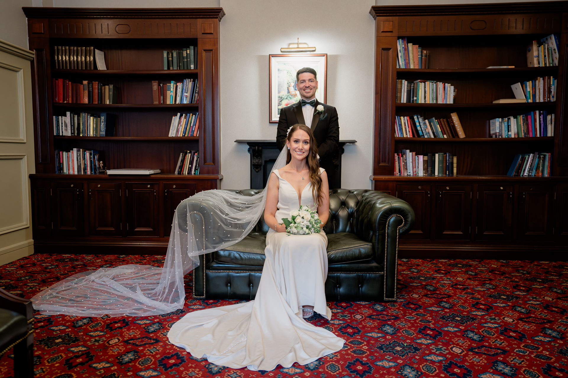 A man and woman in formal wear