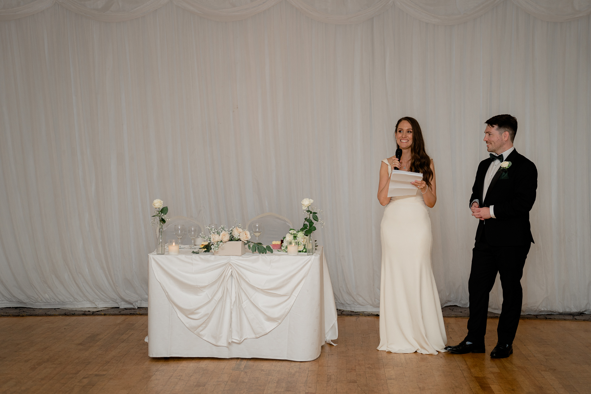 A man and woman in wedding attire