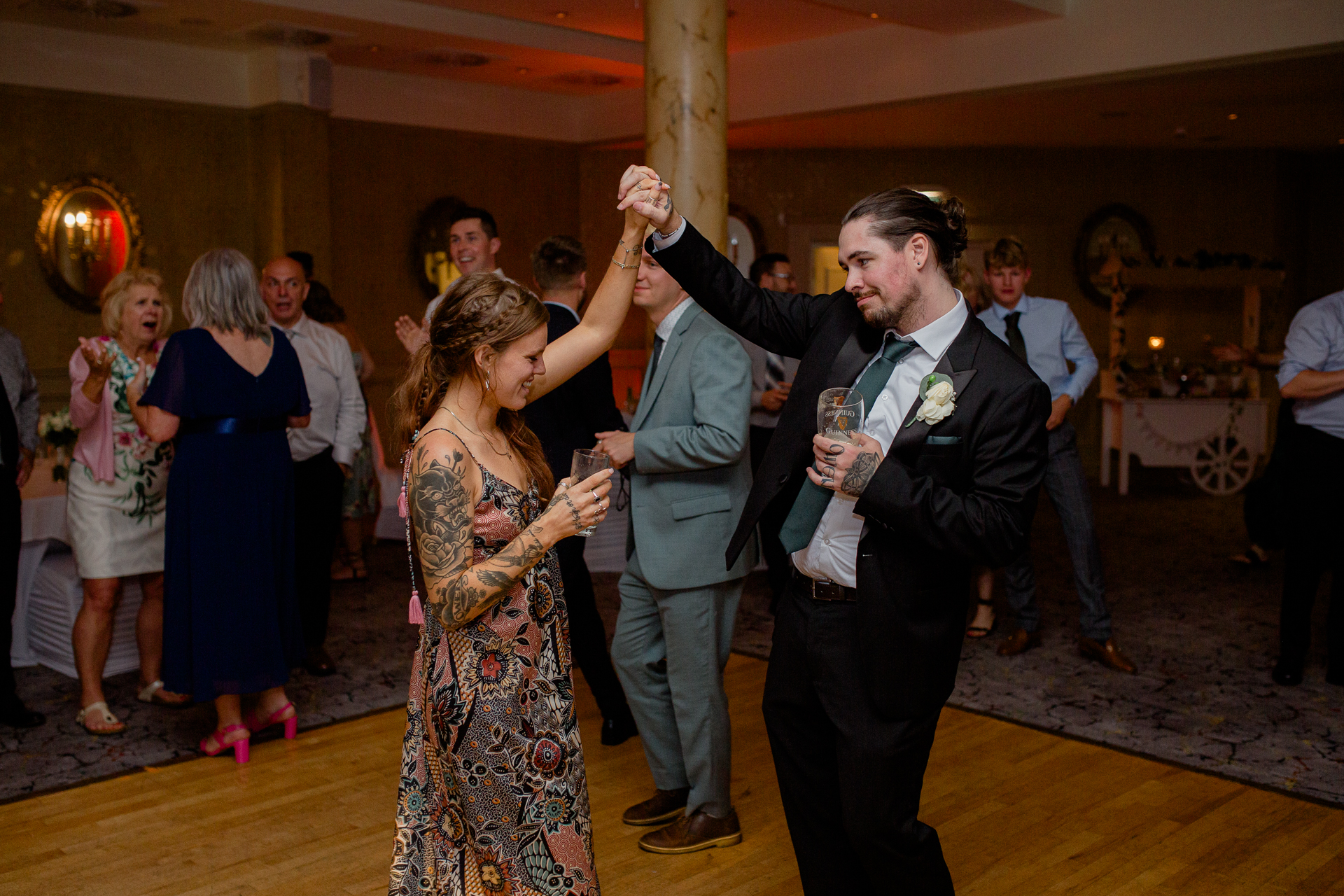 A man and woman dancing