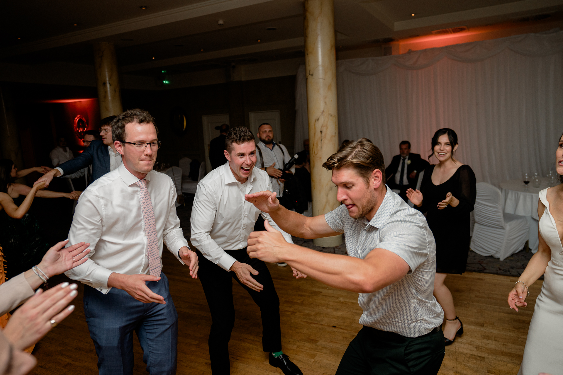 A group of people dancing