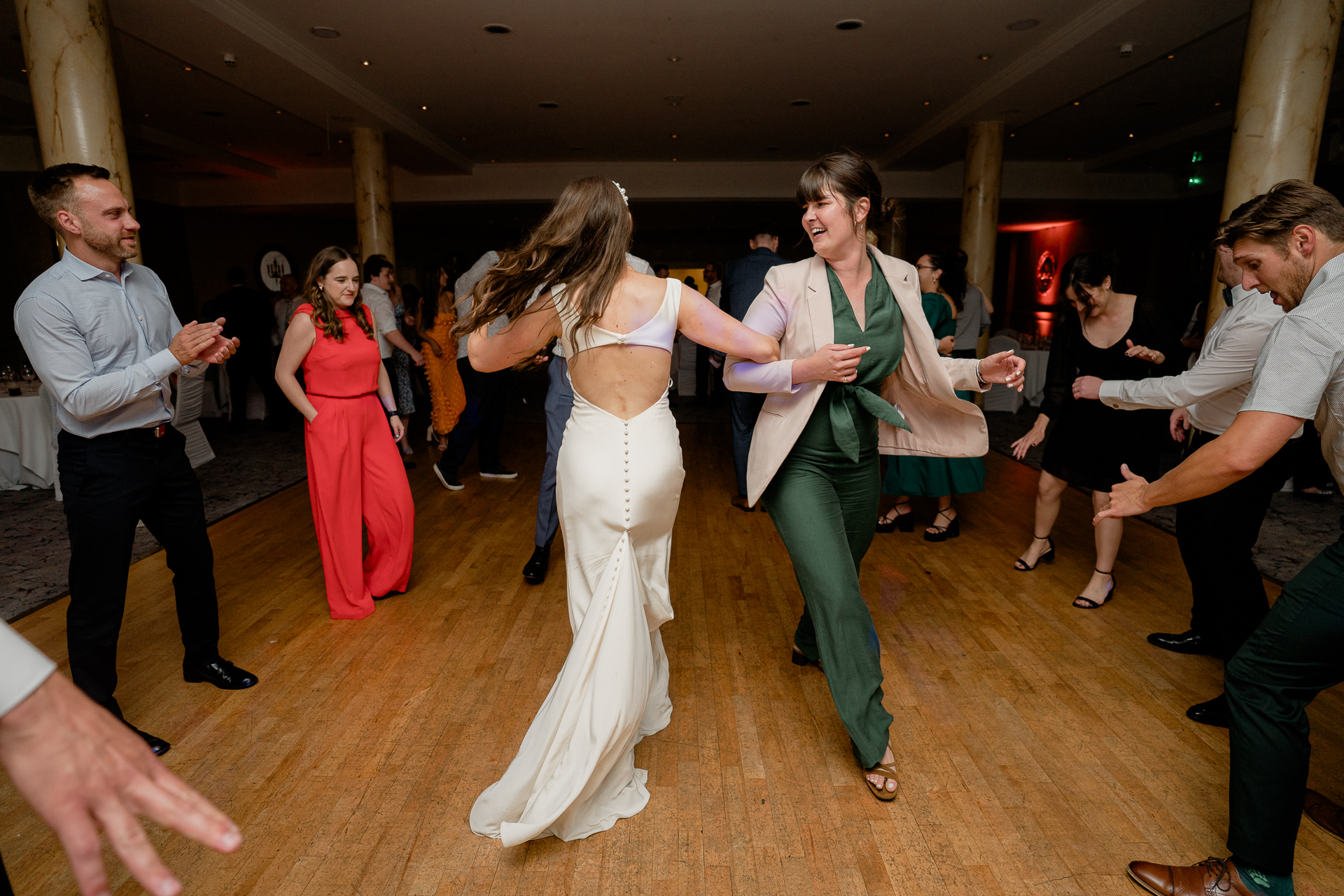 A group of people dancing