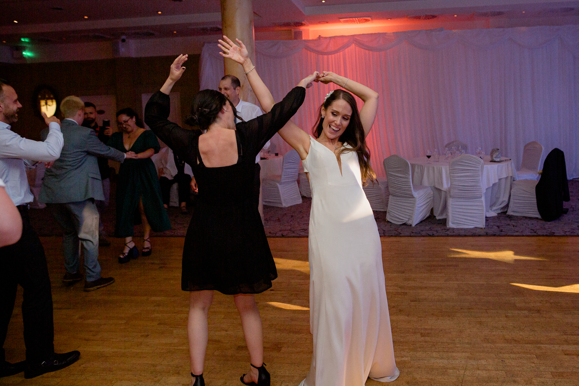 A woman and a man dancing