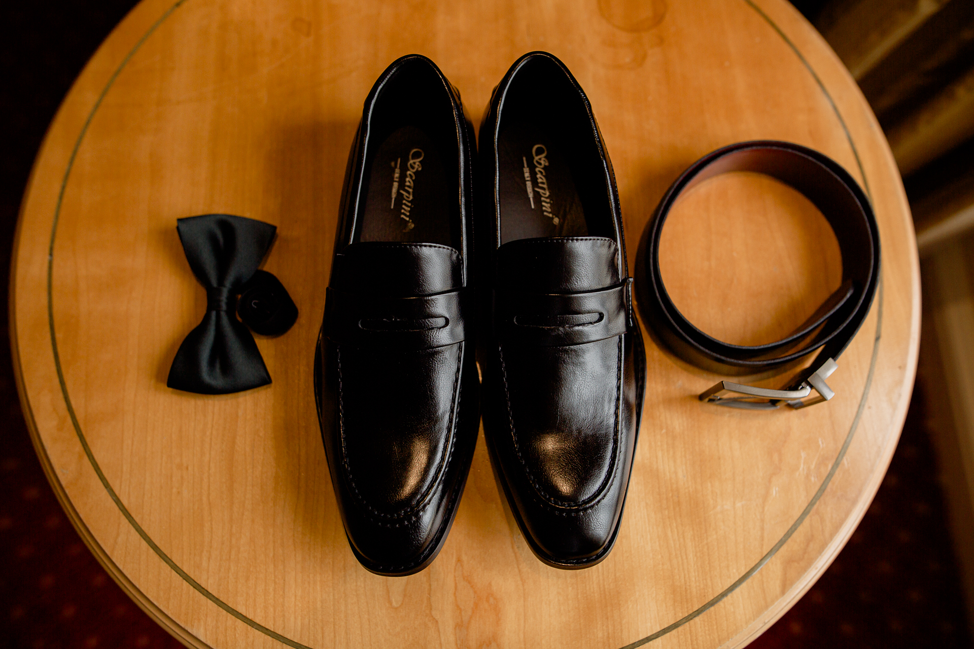 A pair of black shoes