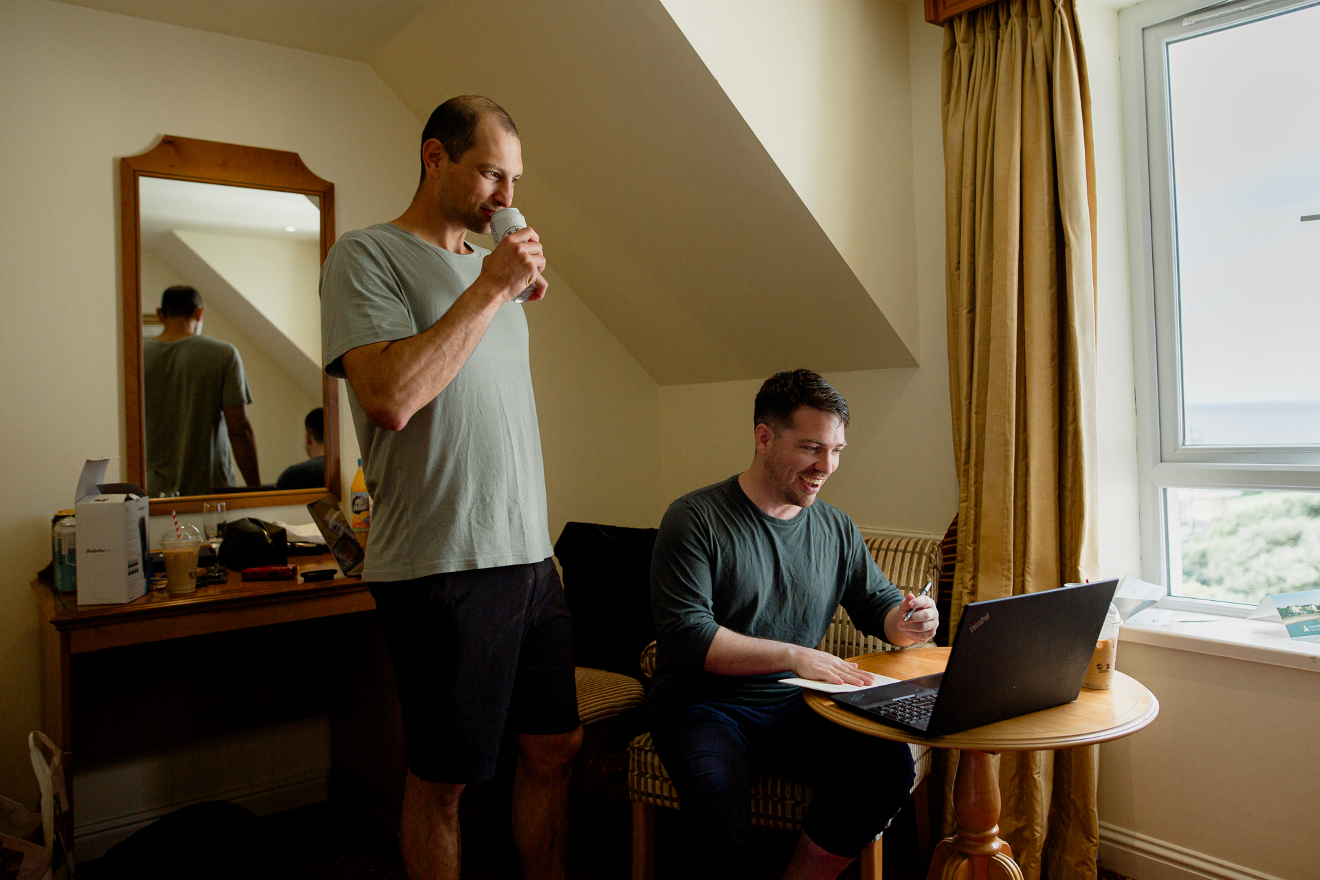 A person playing video games with a remote control