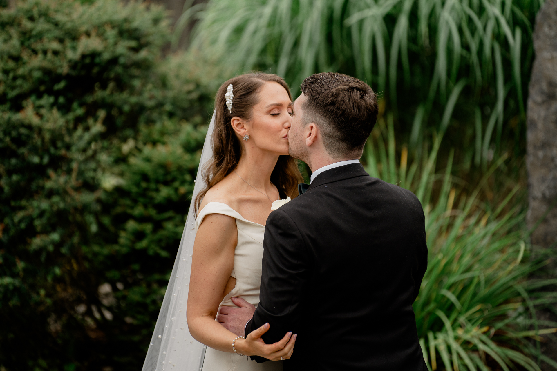 A man and woman kissing