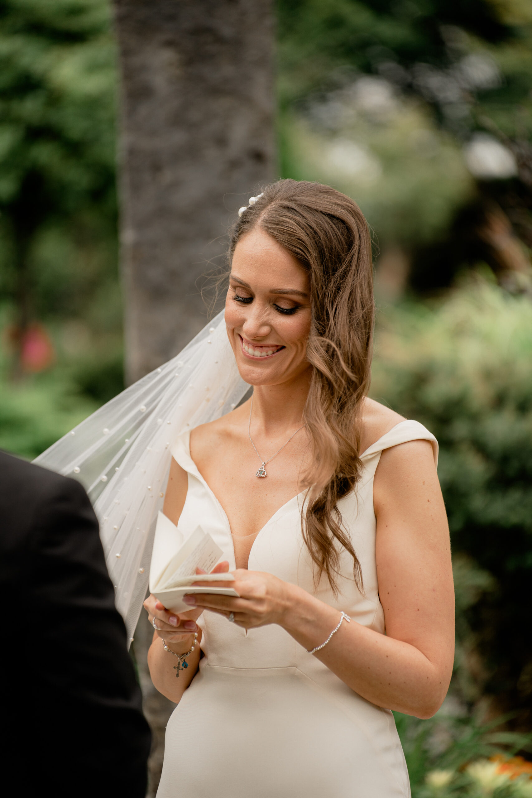 A woman in a wedding dress