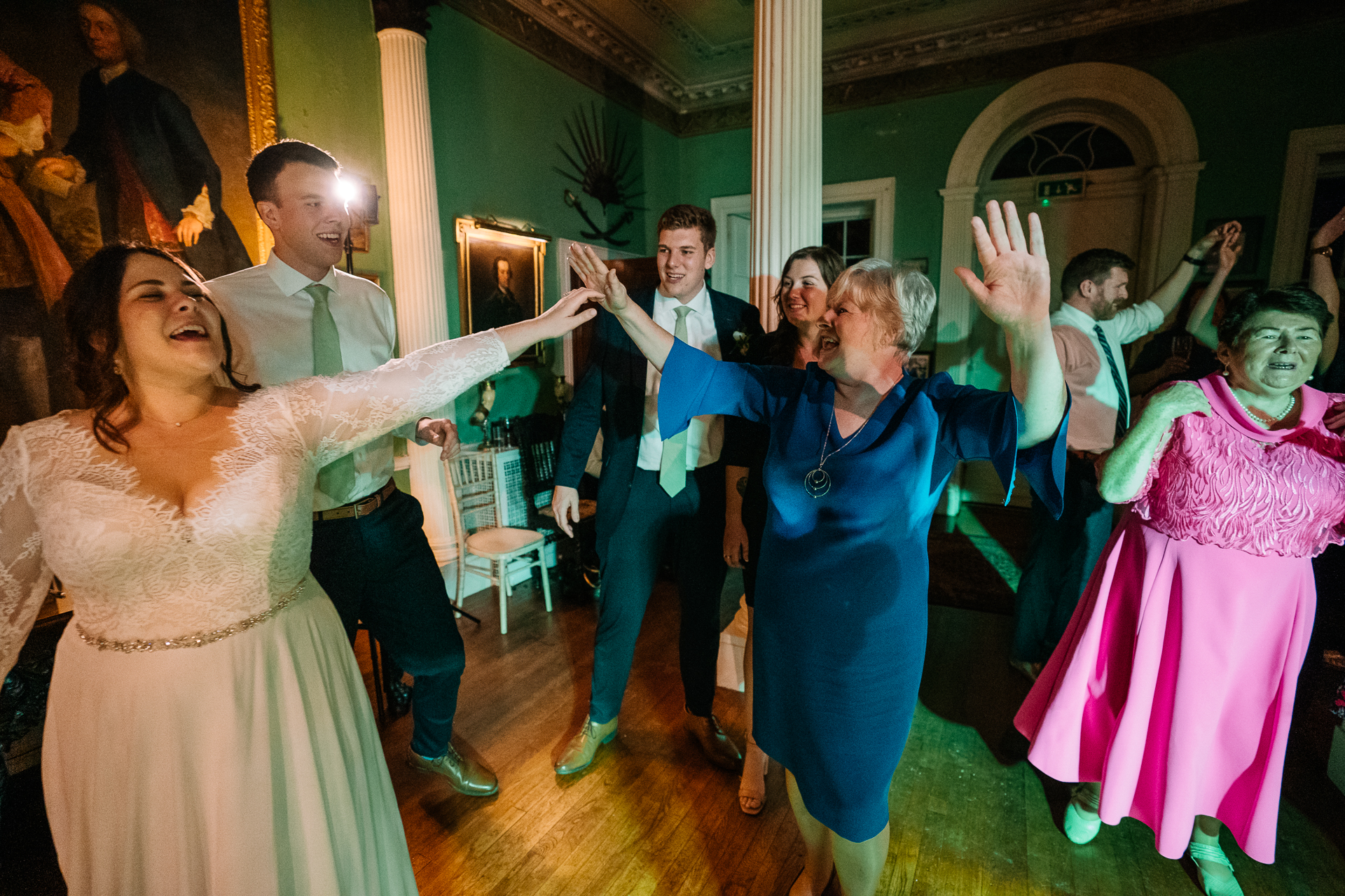 A group of people dancing