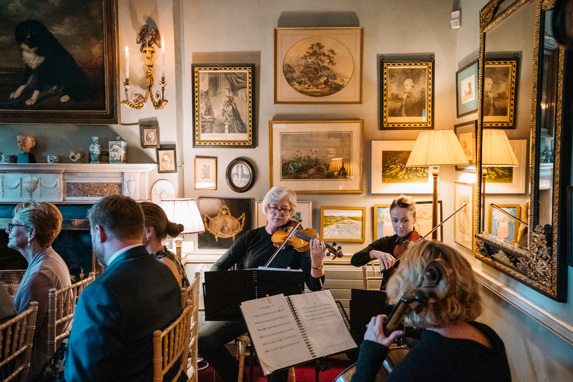 A group of people playing instruments