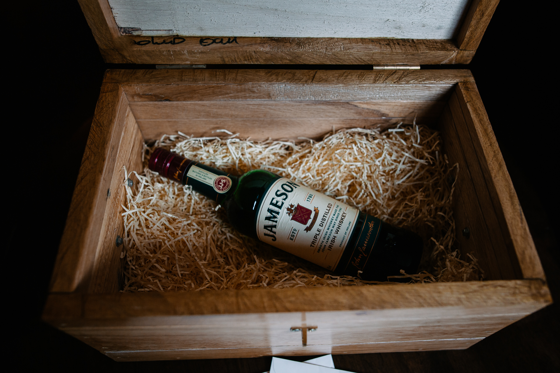 A box with bottles of wine in it