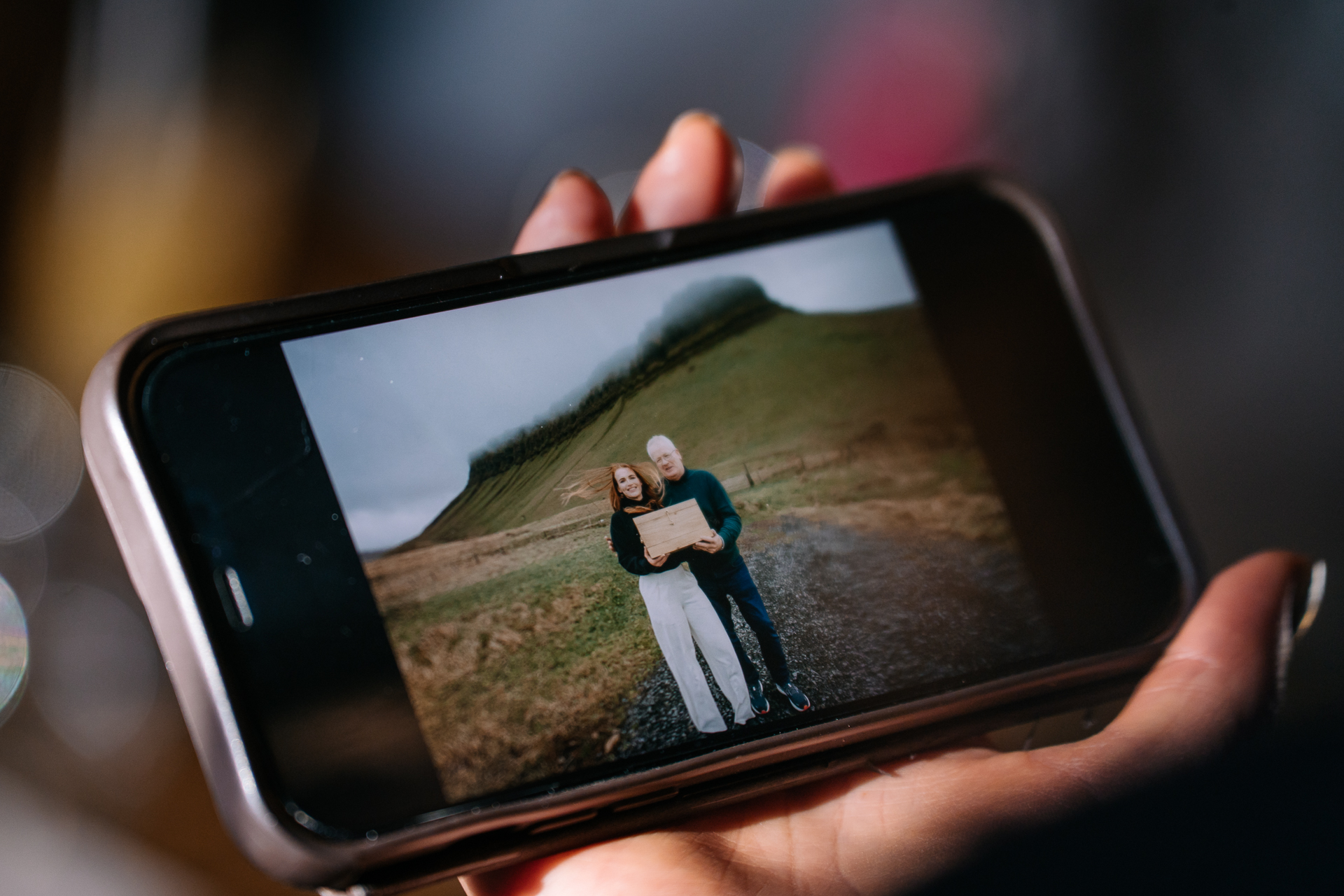 A person holding a cell phone