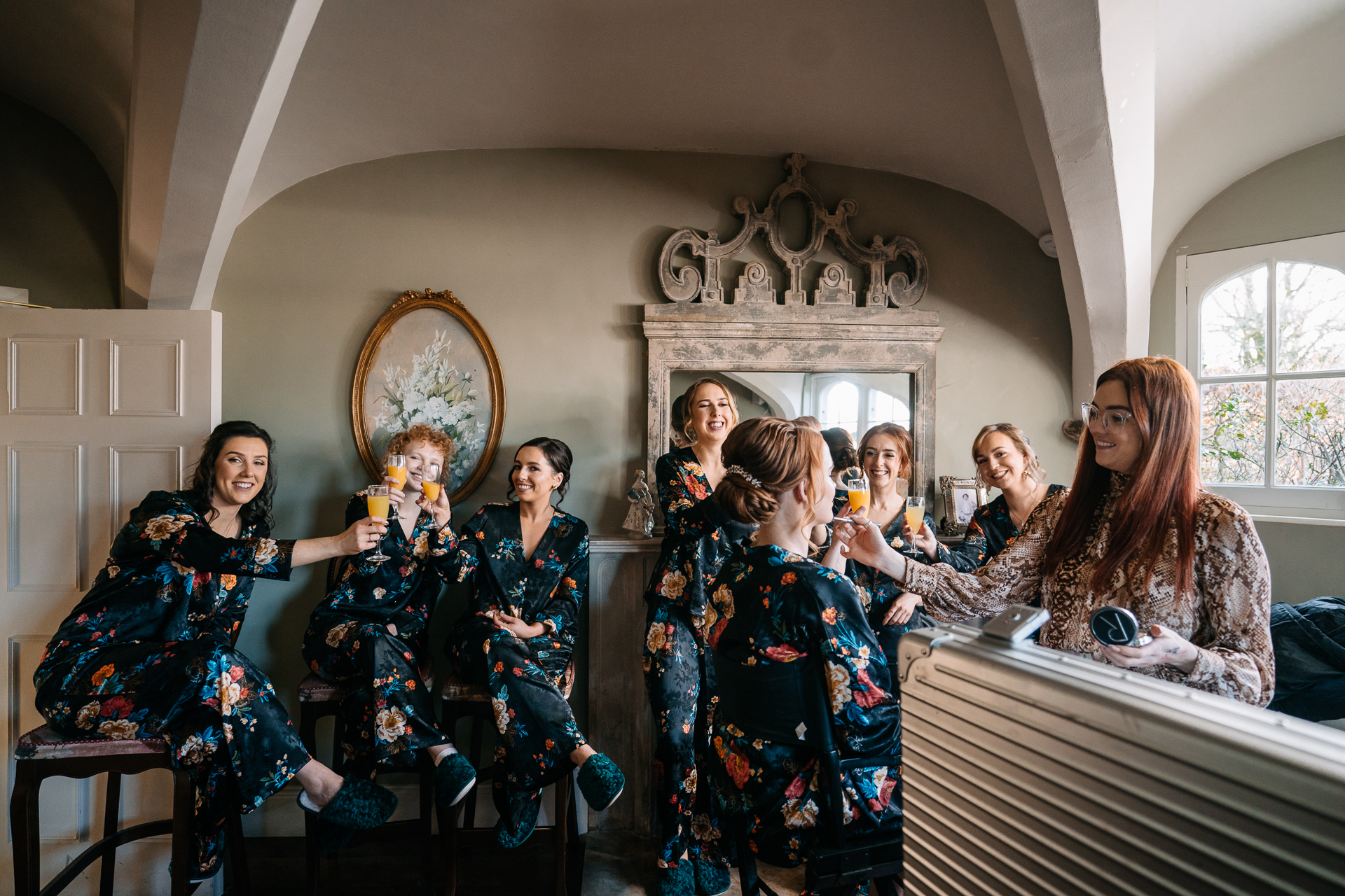 A group of people sitting in a room