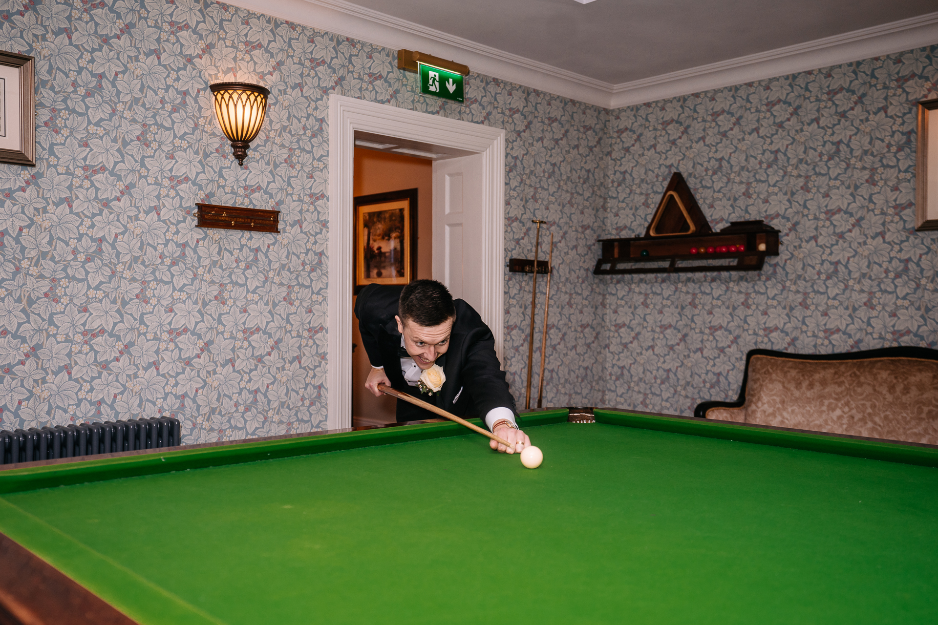 A person playing pool