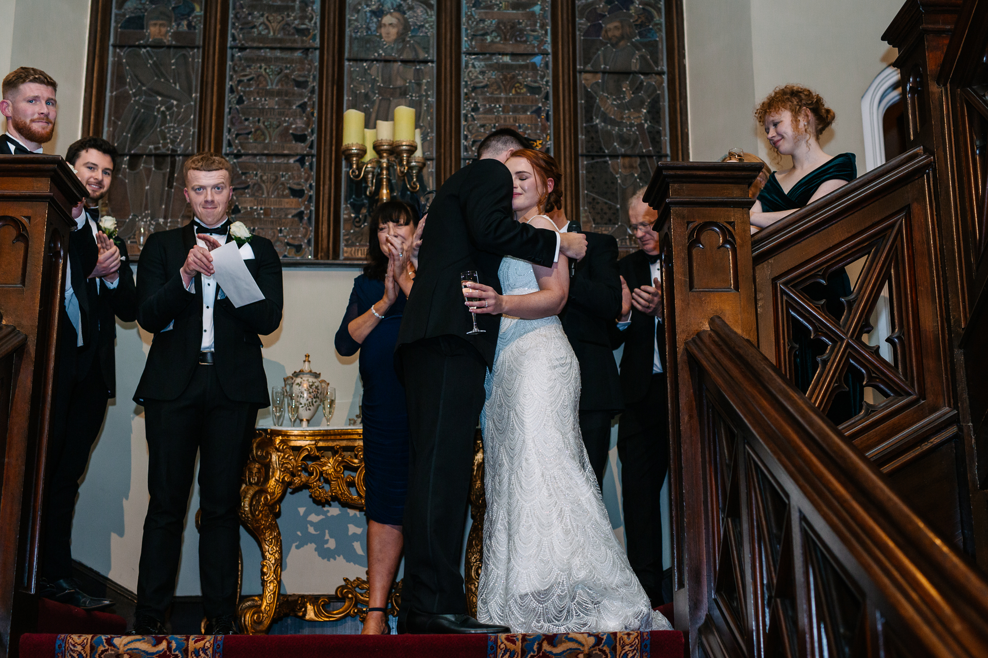 A group of people in formal wear