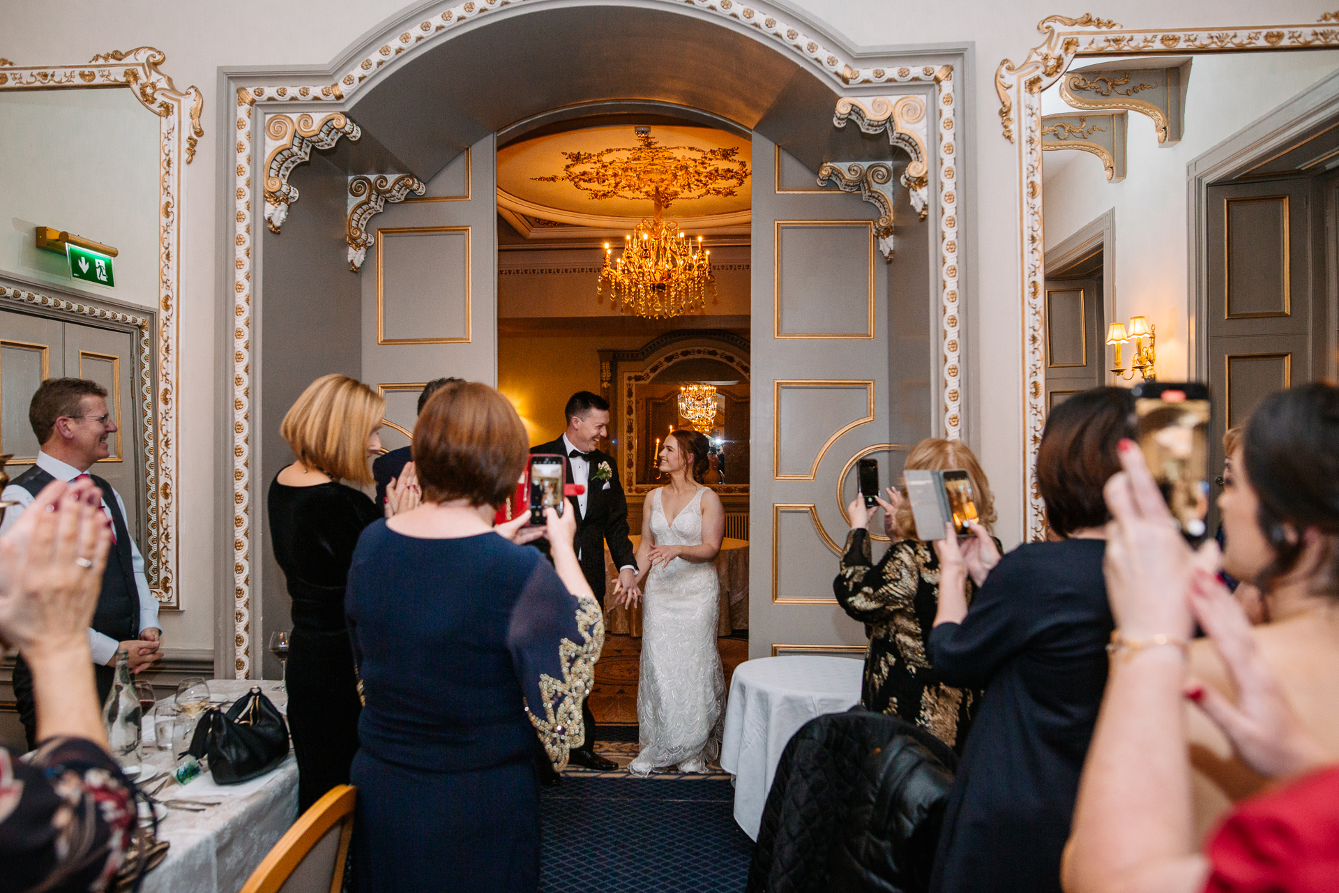 A bride and groom getting married