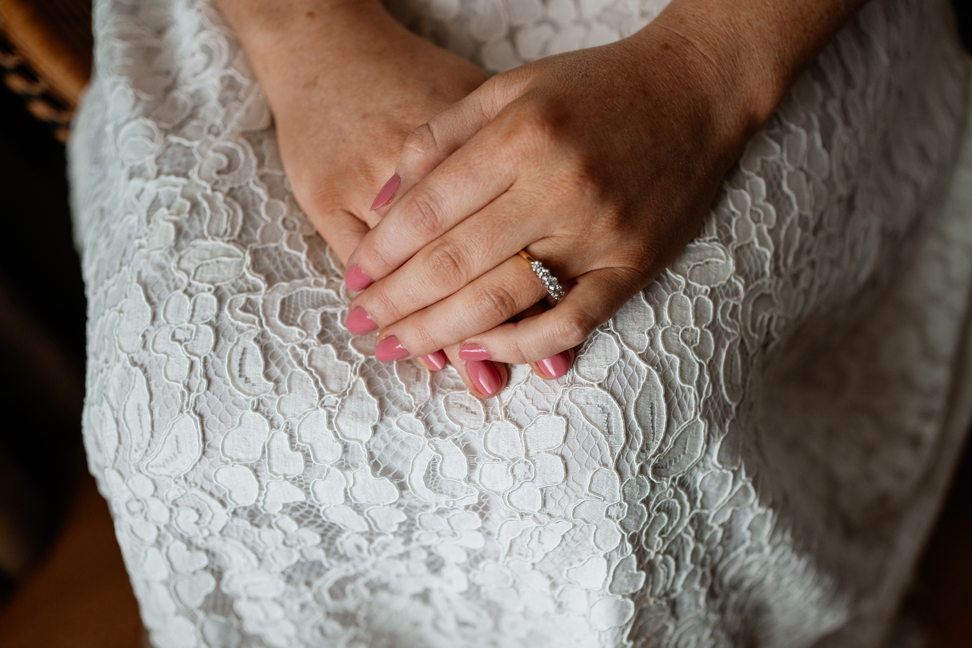 A woman's hands on a white towel