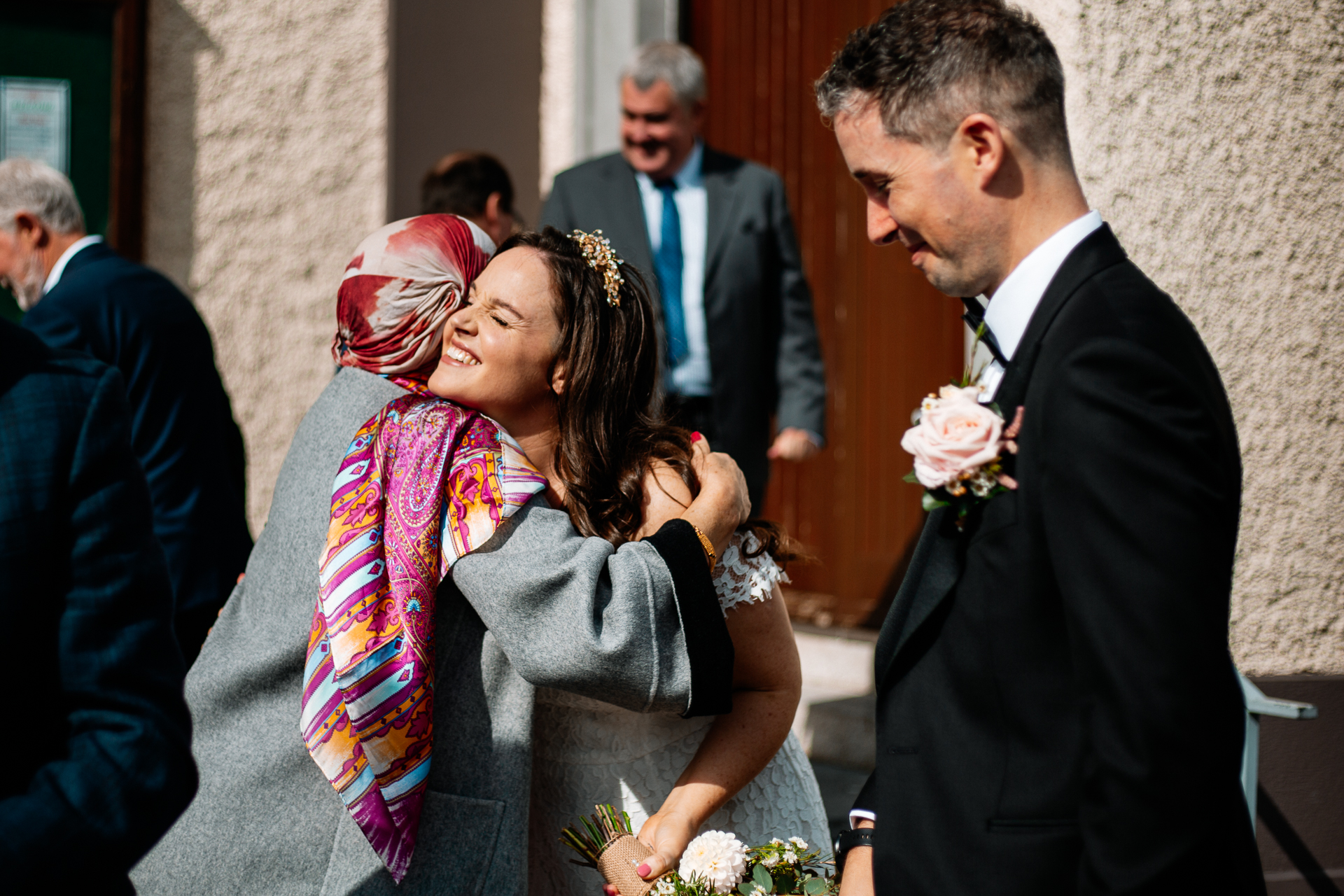 A man and woman kissing