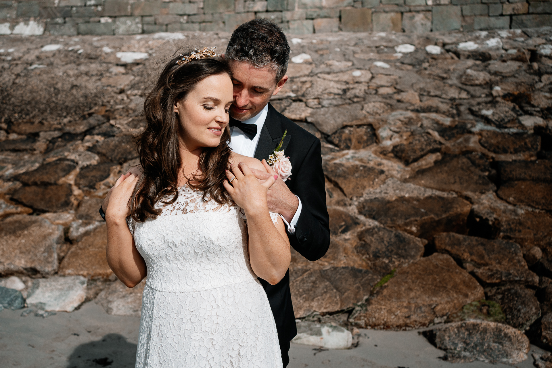 A man and woman posing for a picture