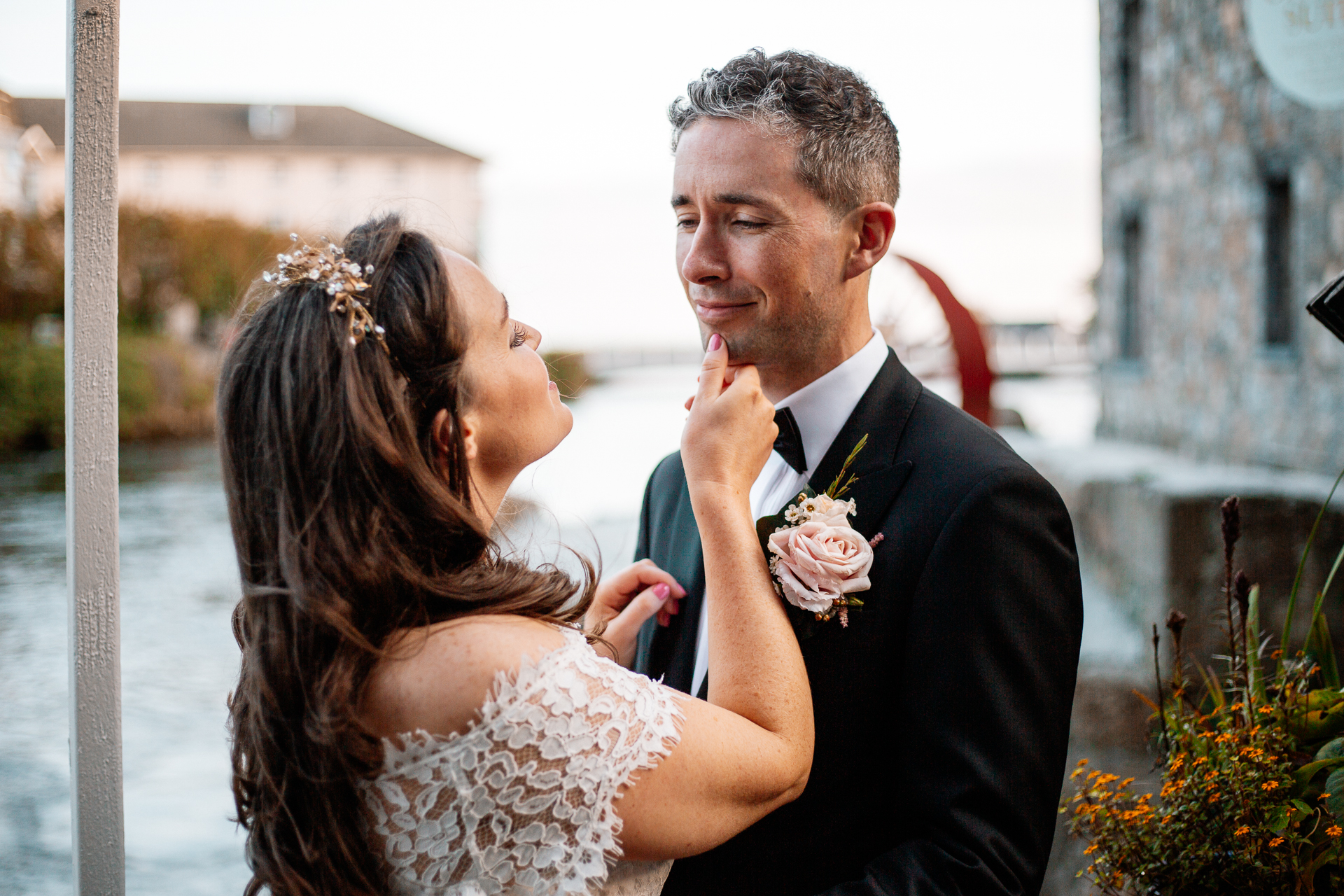 A man and woman kissing