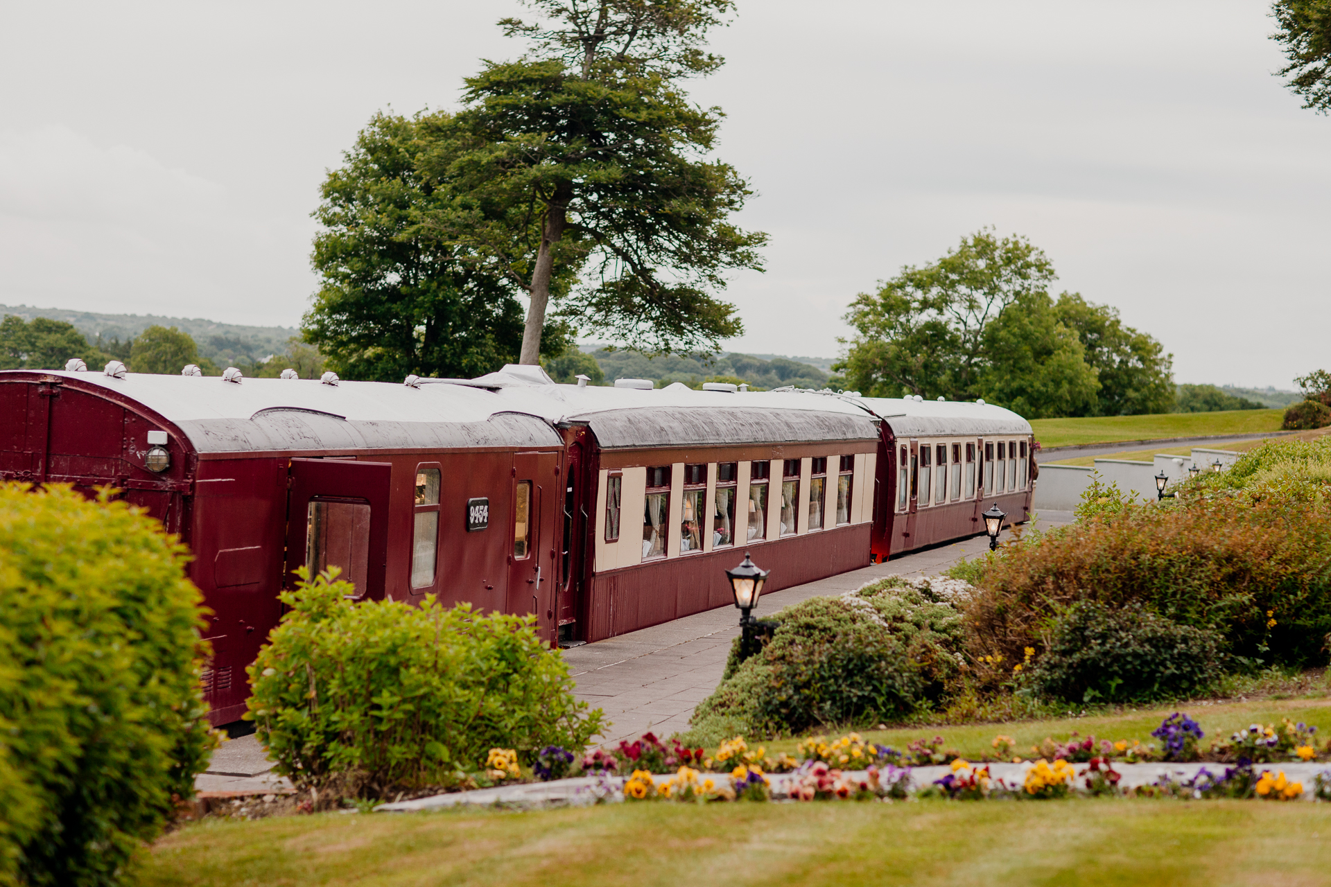 Bride and groom getting ready for their wedding at Glenlo Abbey Hotel in Galway, Ireland.