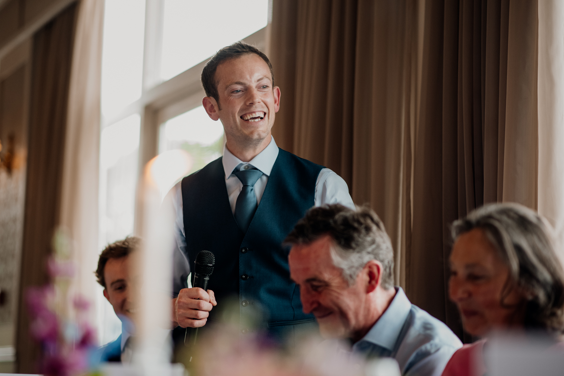 Bride and groom sharing their first dance at Glenlo Abbey Hotel wedding reception.