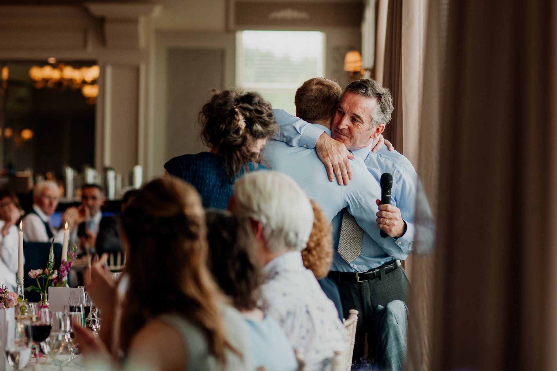 Bride and groom sharing their first dance at Glenlo Abbey Hotel wedding reception.