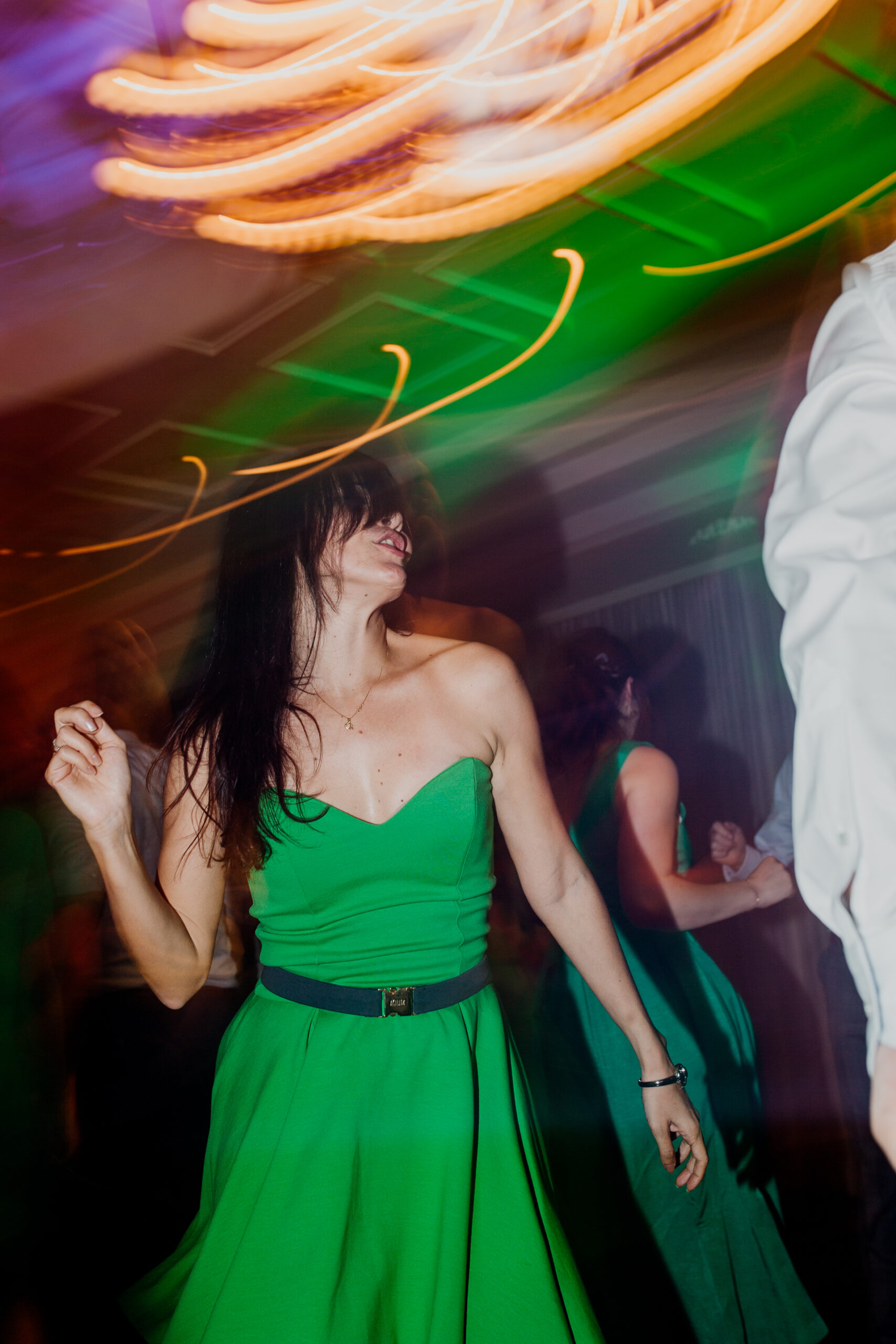 Bride and groom sharing their first dance at Glenlo Abbey Hotel wedding reception.