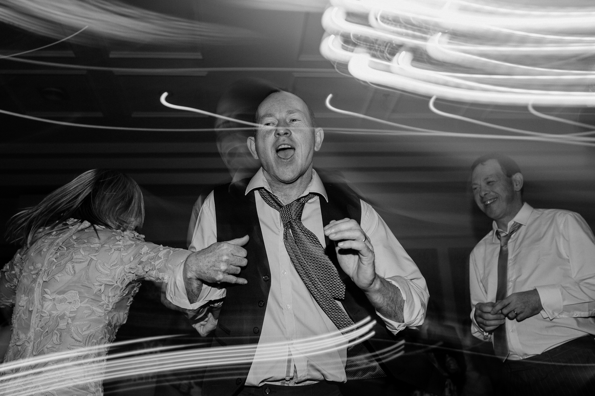 Bride and groom sharing their first dance at Glenlo Abbey Hotel wedding reception.