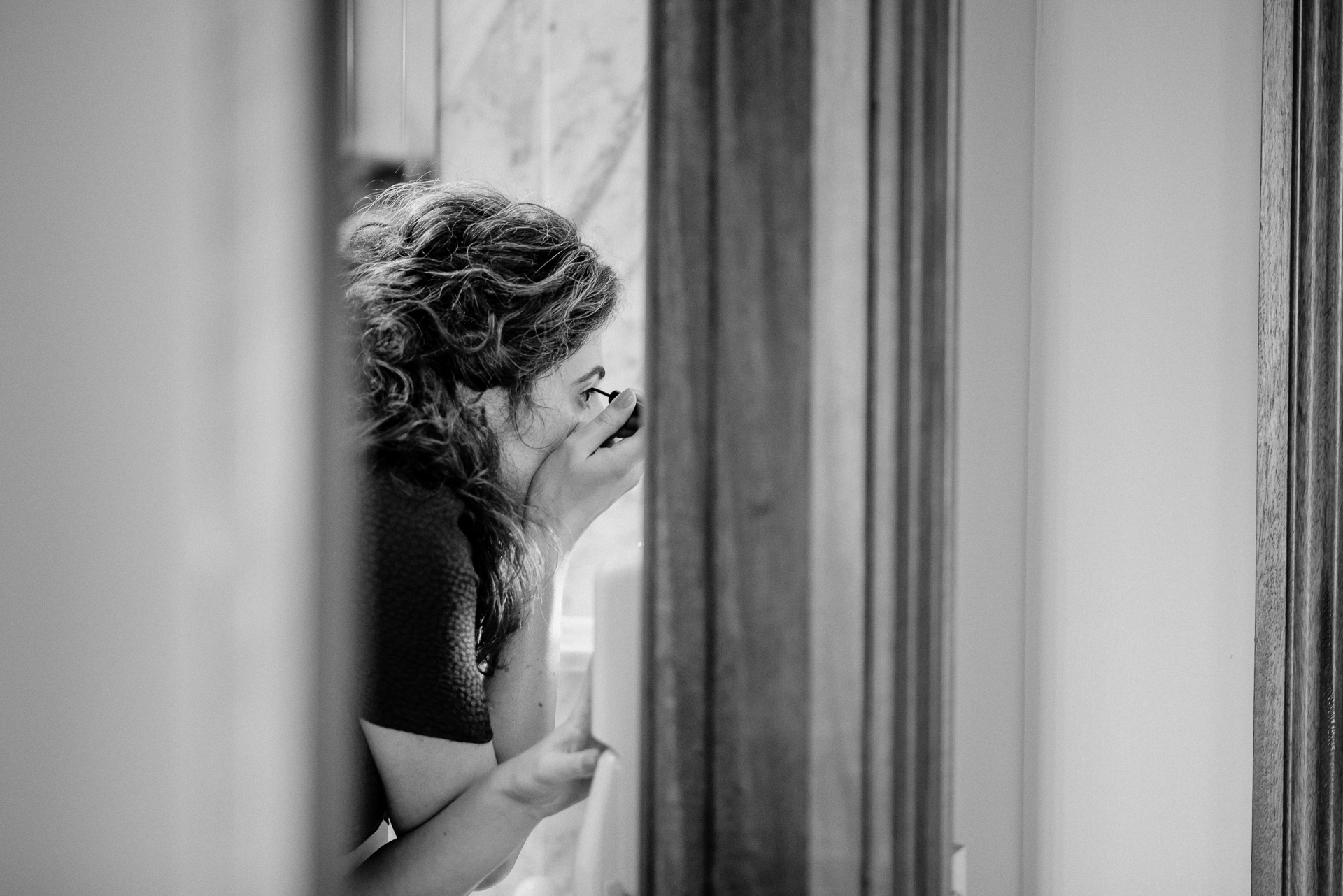 Bride and groom getting ready for their wedding at Glenlo Abbey Hotel in Galway, Ireland.