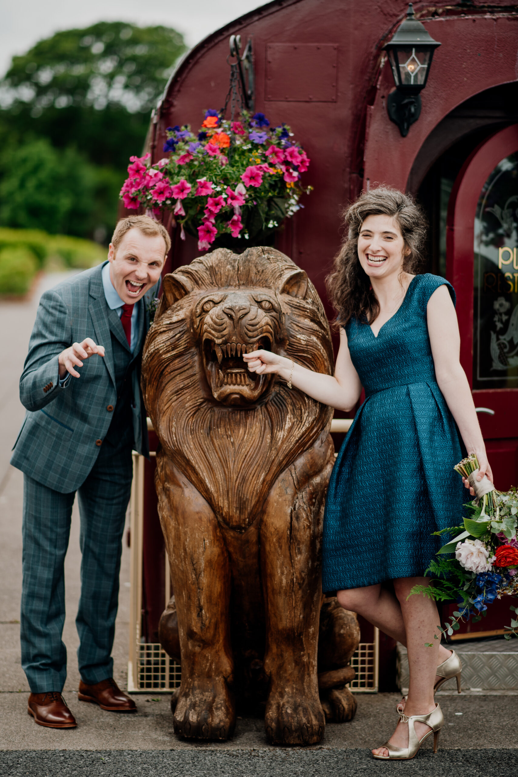 Bride and groom sharing an intimate moment during their outdoor wedding photoshoot at Glenlo Abbey Hotel, Galway.