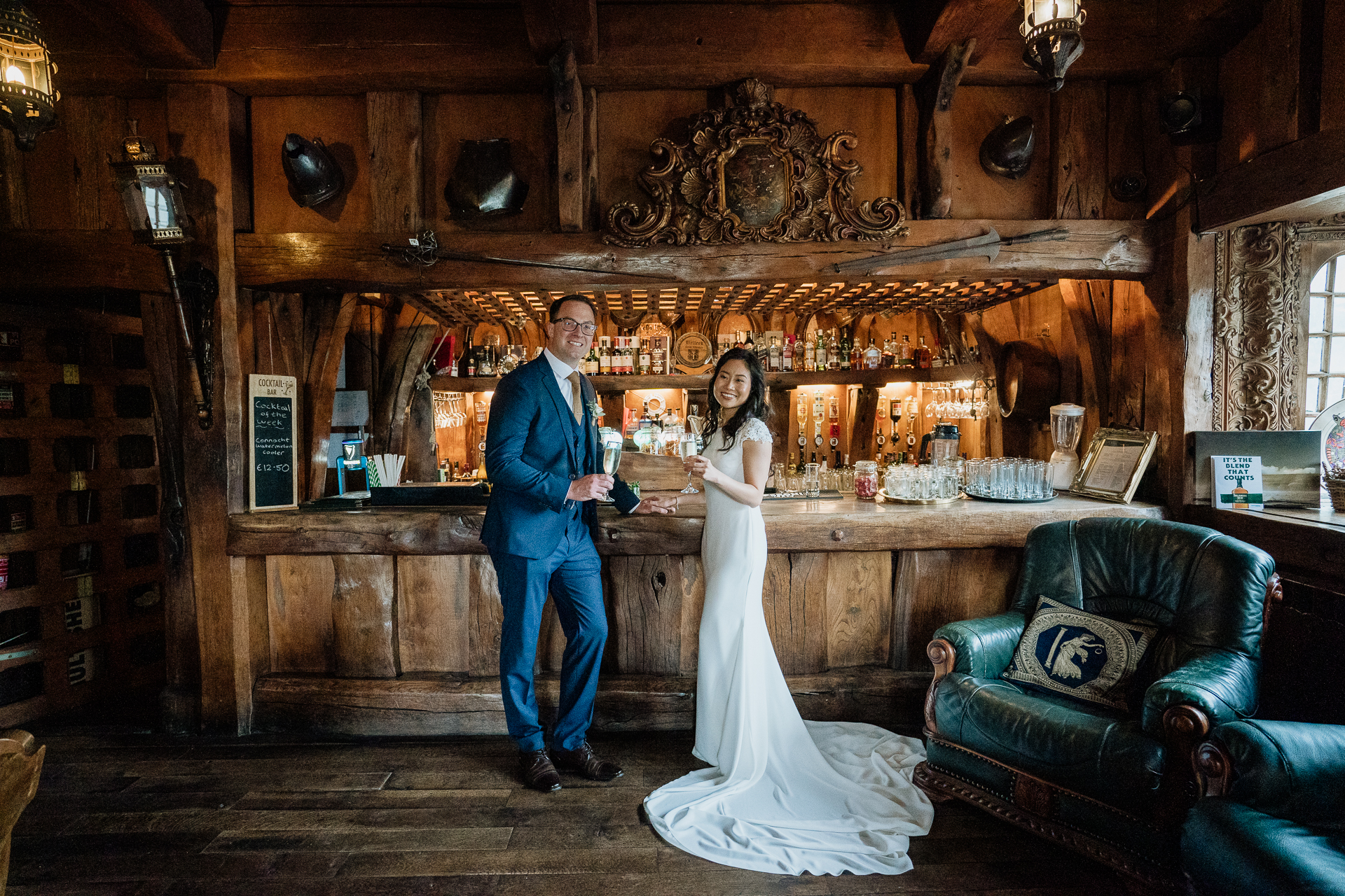 Belleek Castle wedding reception hall with grand decor, fine dining setup, and elegant floral arrangements.